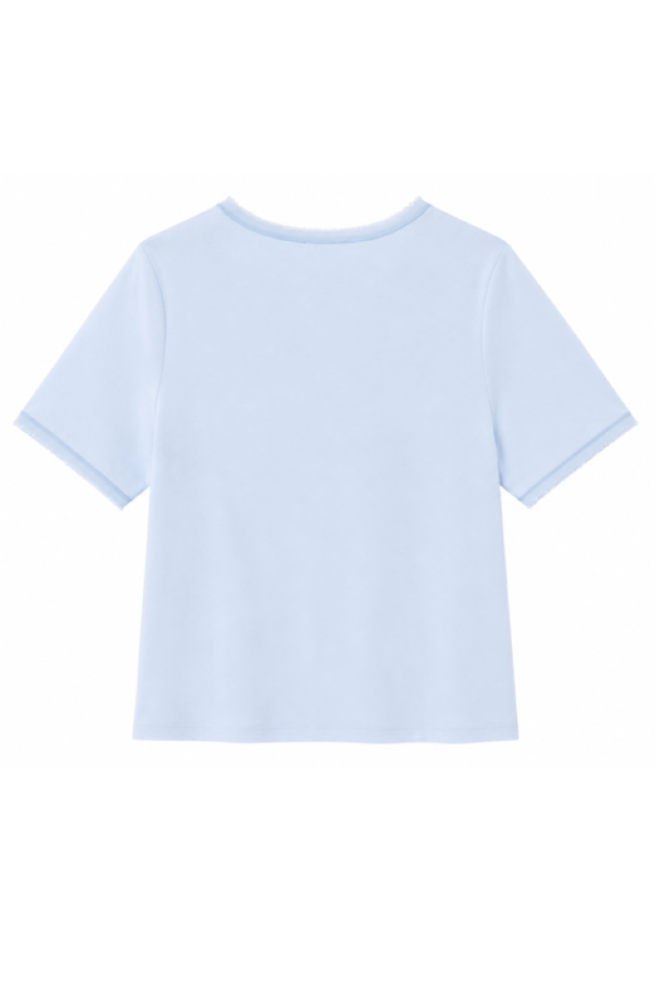 T-Shirt mit Fransensaum