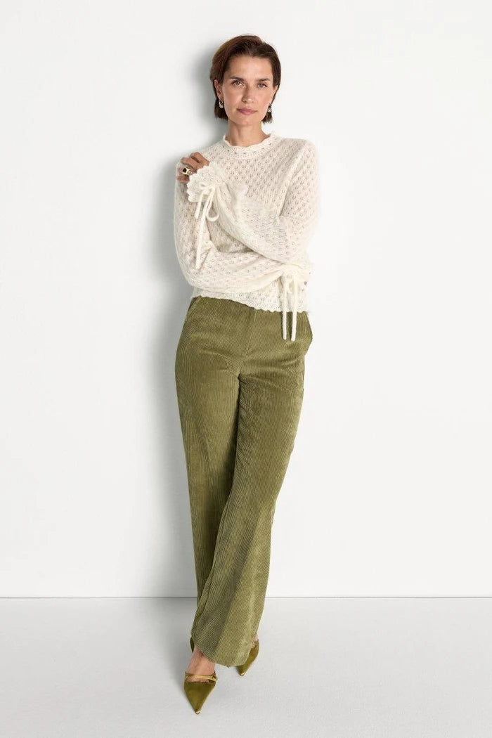 Ajour-Strickpullover mit Stehkragen