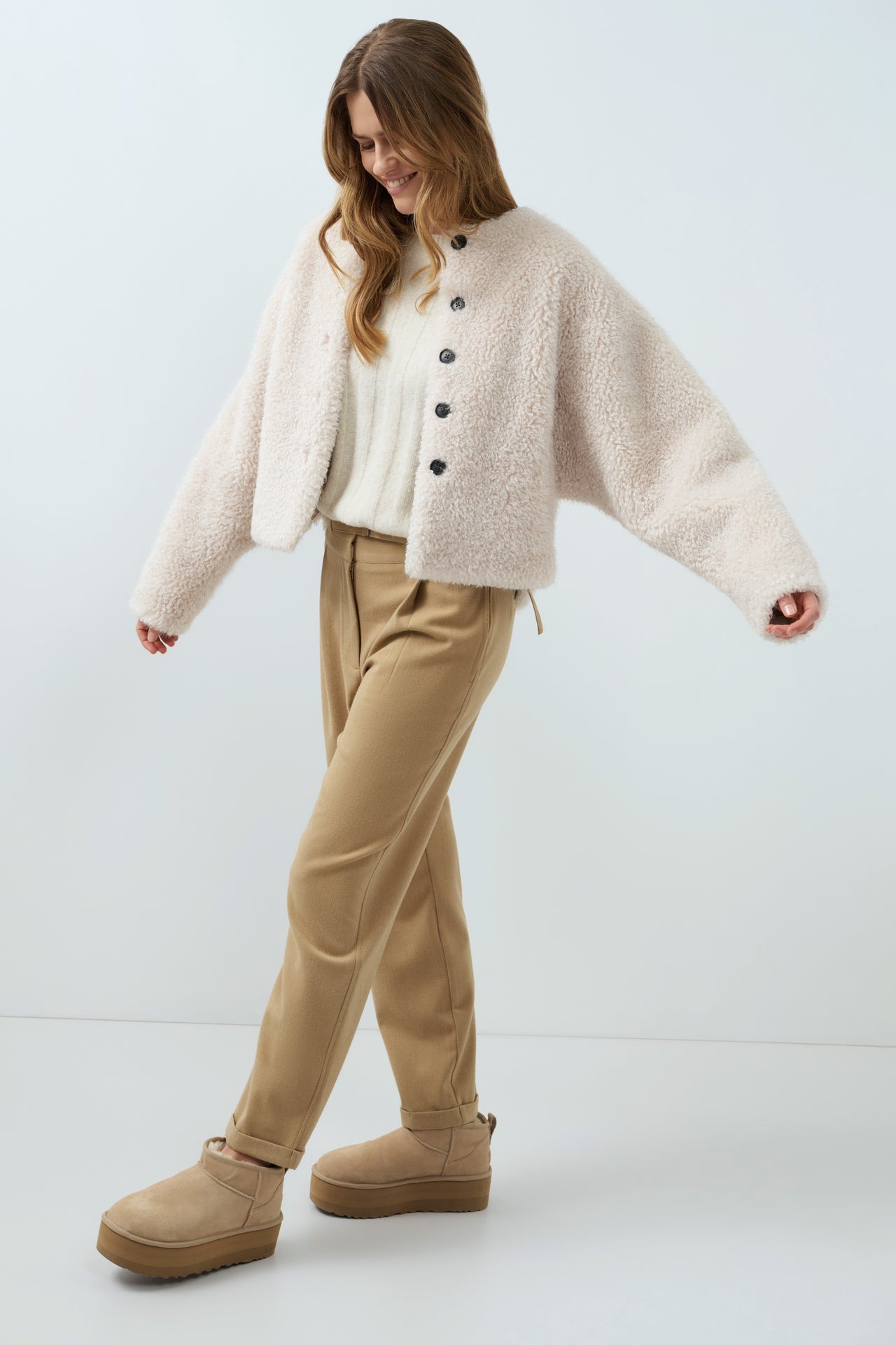 Oversize-Jacke aus Fellimitat