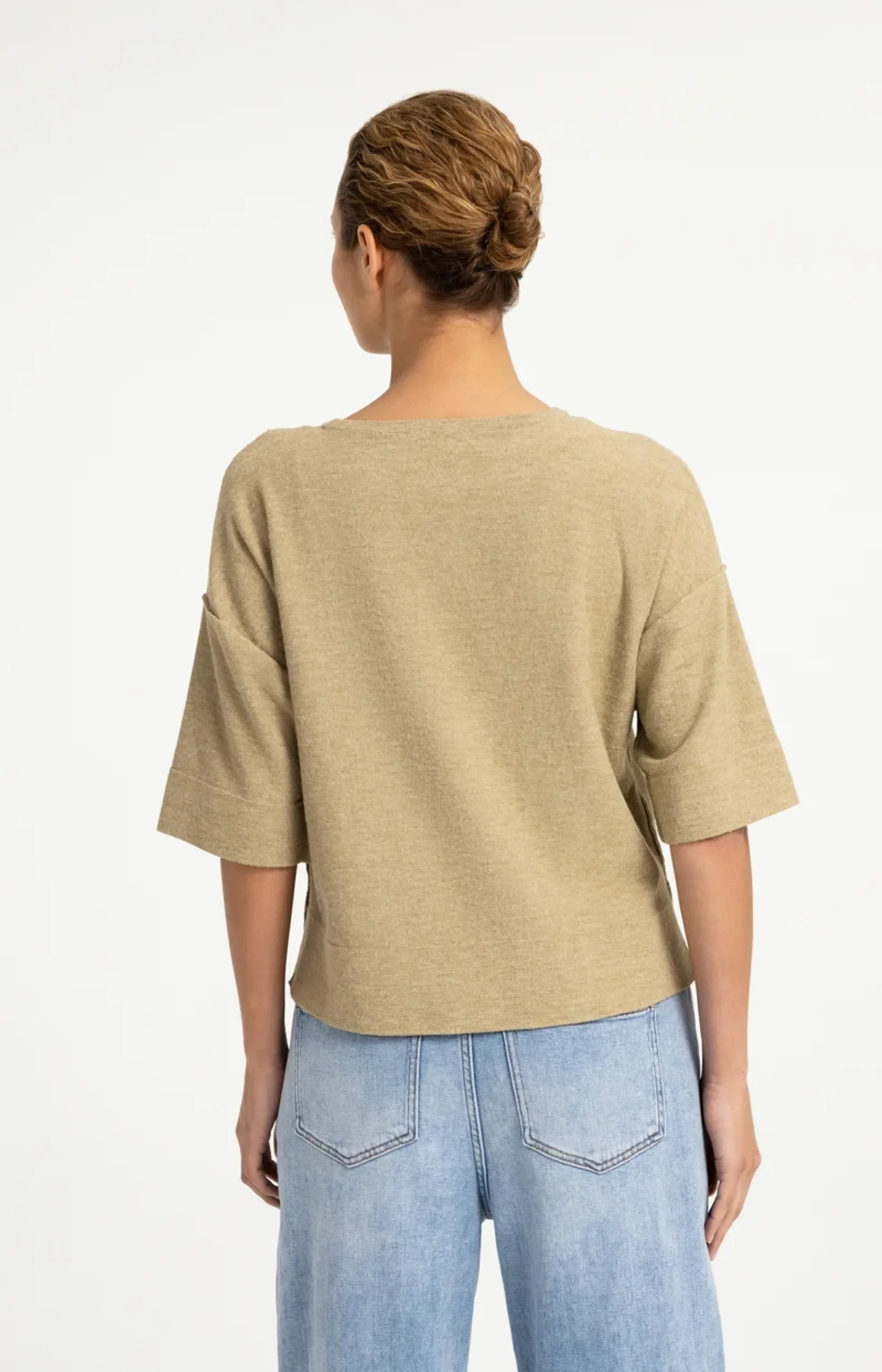 Oversize-Shirt aus Feinstrick mit halblangen Ärmeln