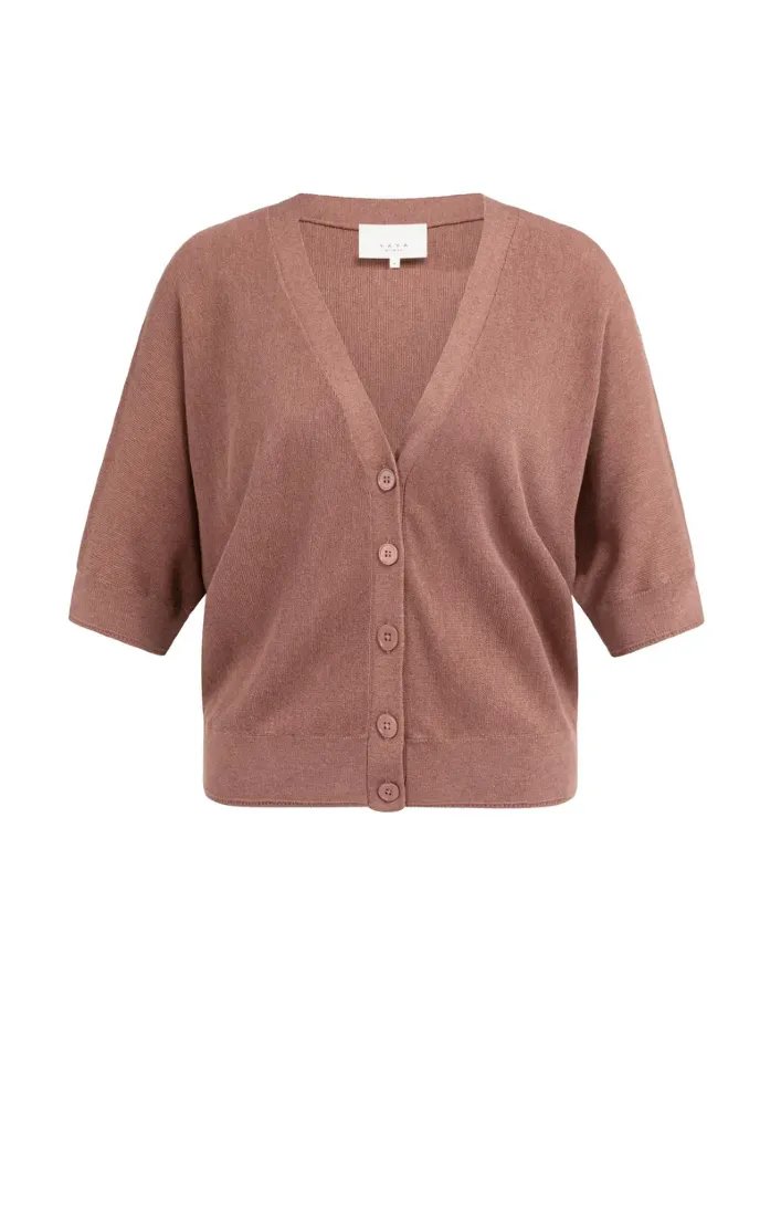 Yaya Strickjacken Burlwood Old Pink Melange