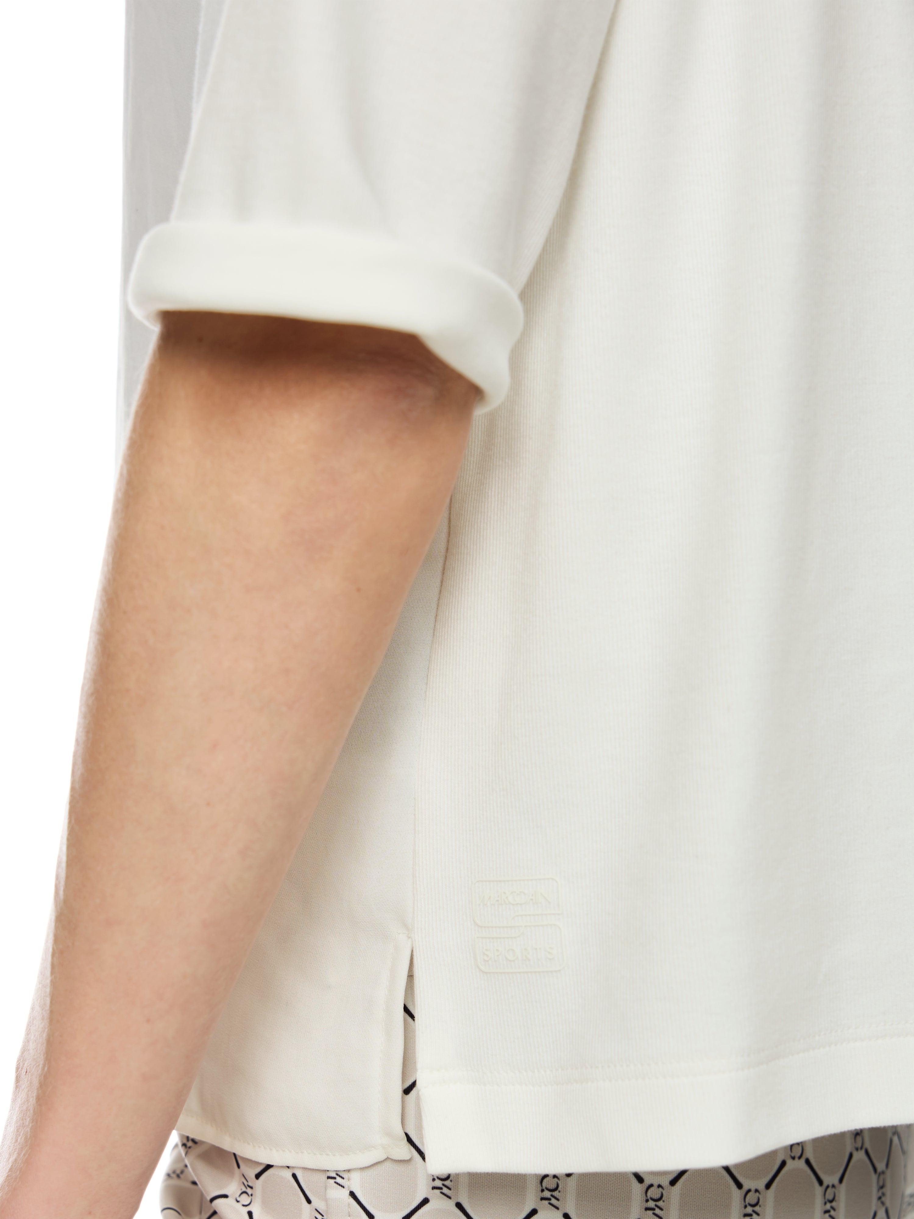 Troyer-Blusenshirt mit Feinripp