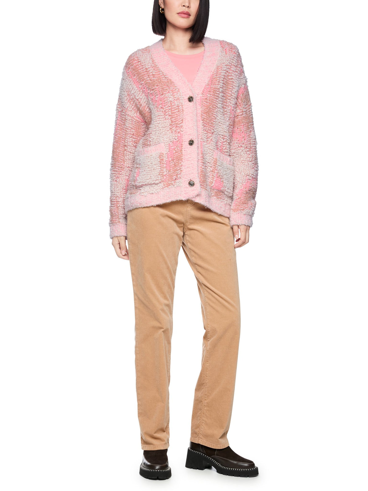 Bouclé-Cardigan mit Alpaka