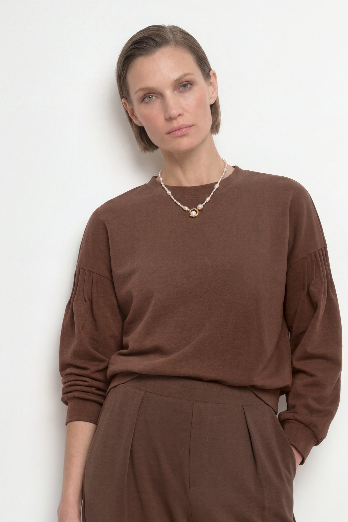 Sweatshirt mit Raffung