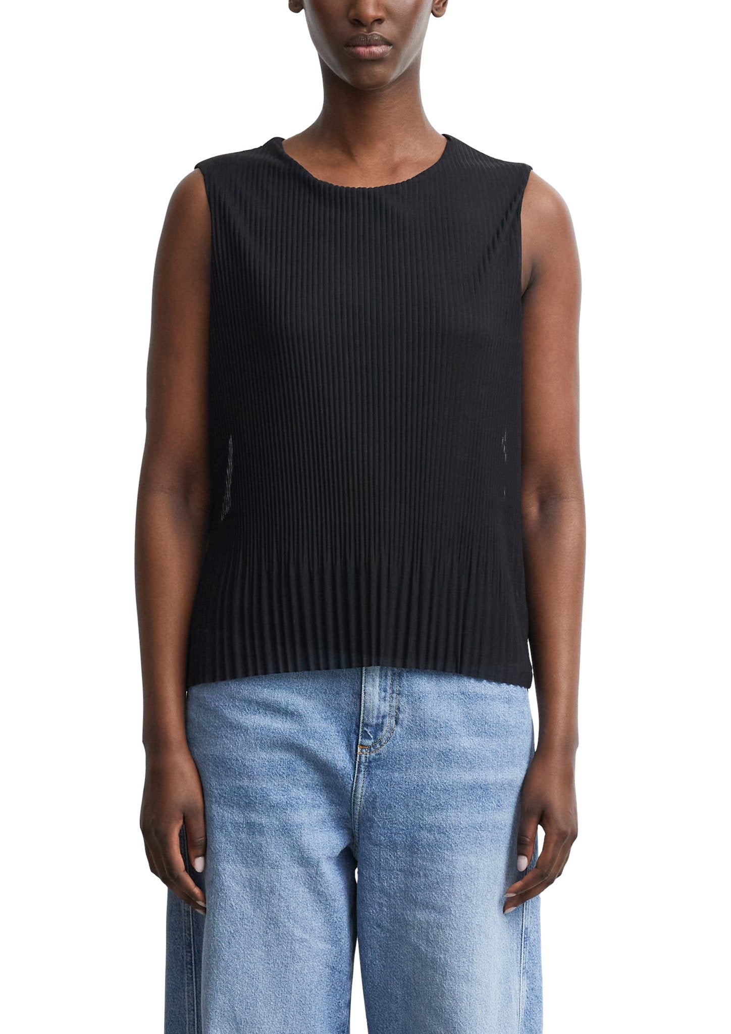 Plissiertes Mesh Top