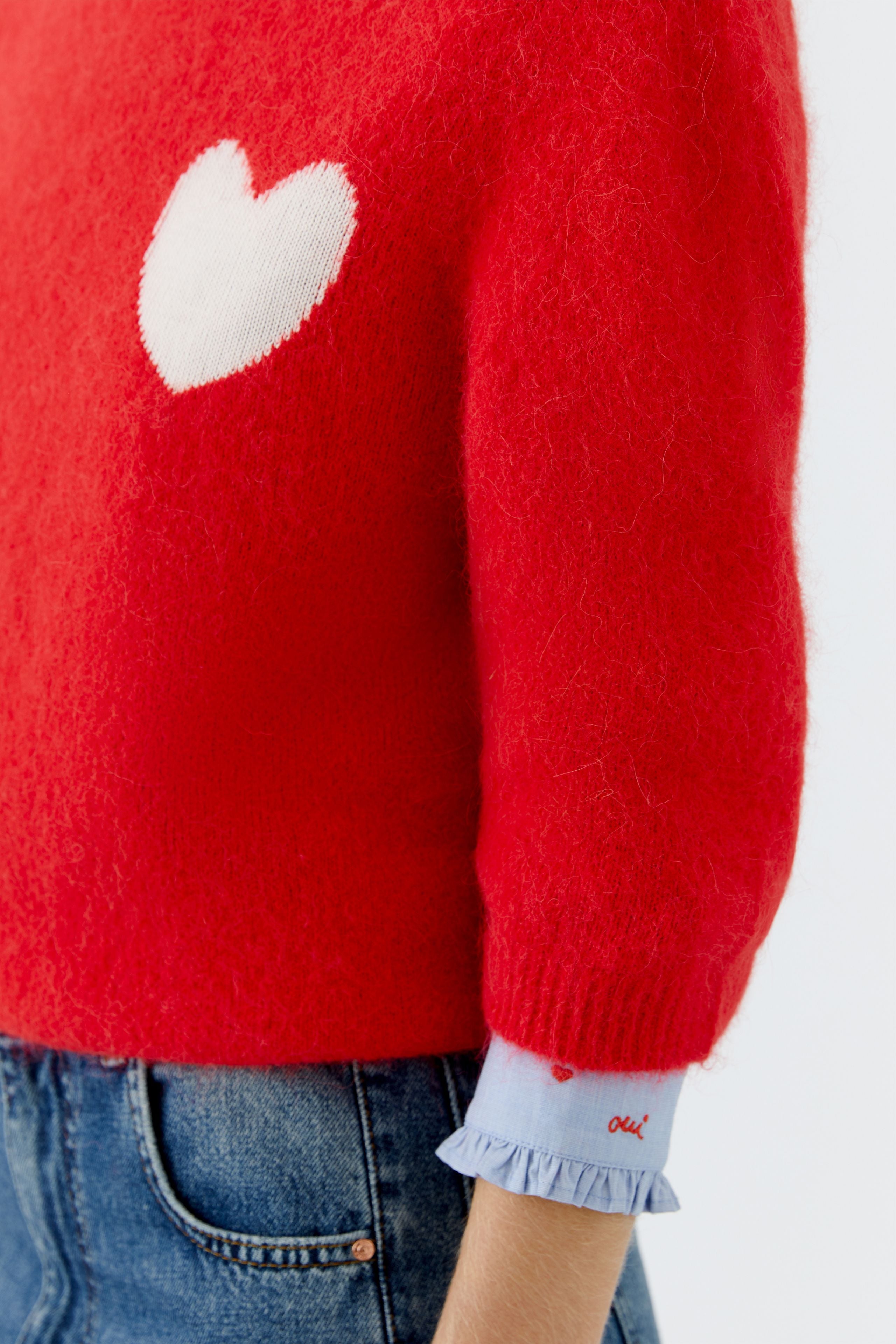 Oui Strickpullover High Risk Red
