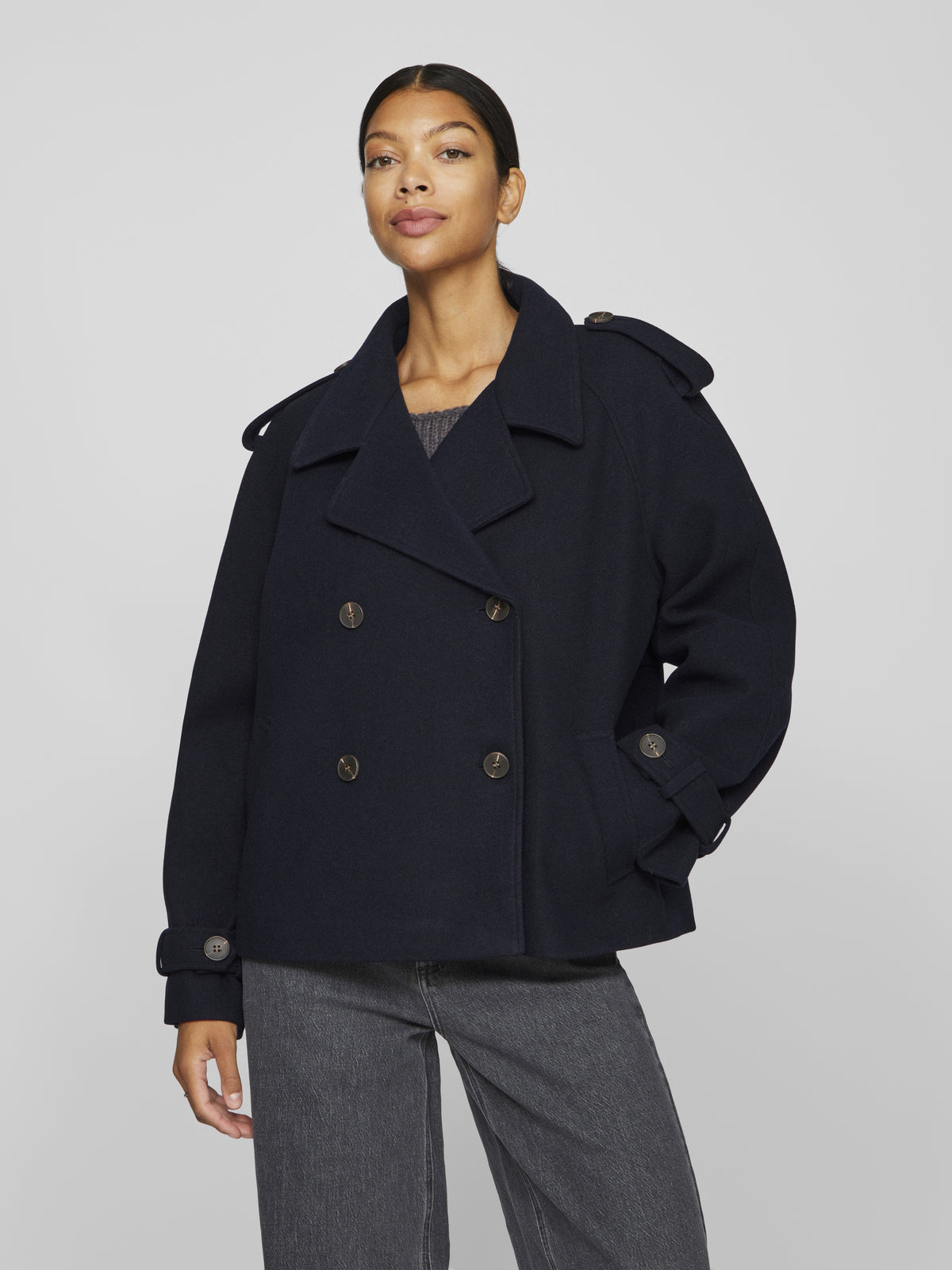 VILA Trenchcoats Navy Blazer