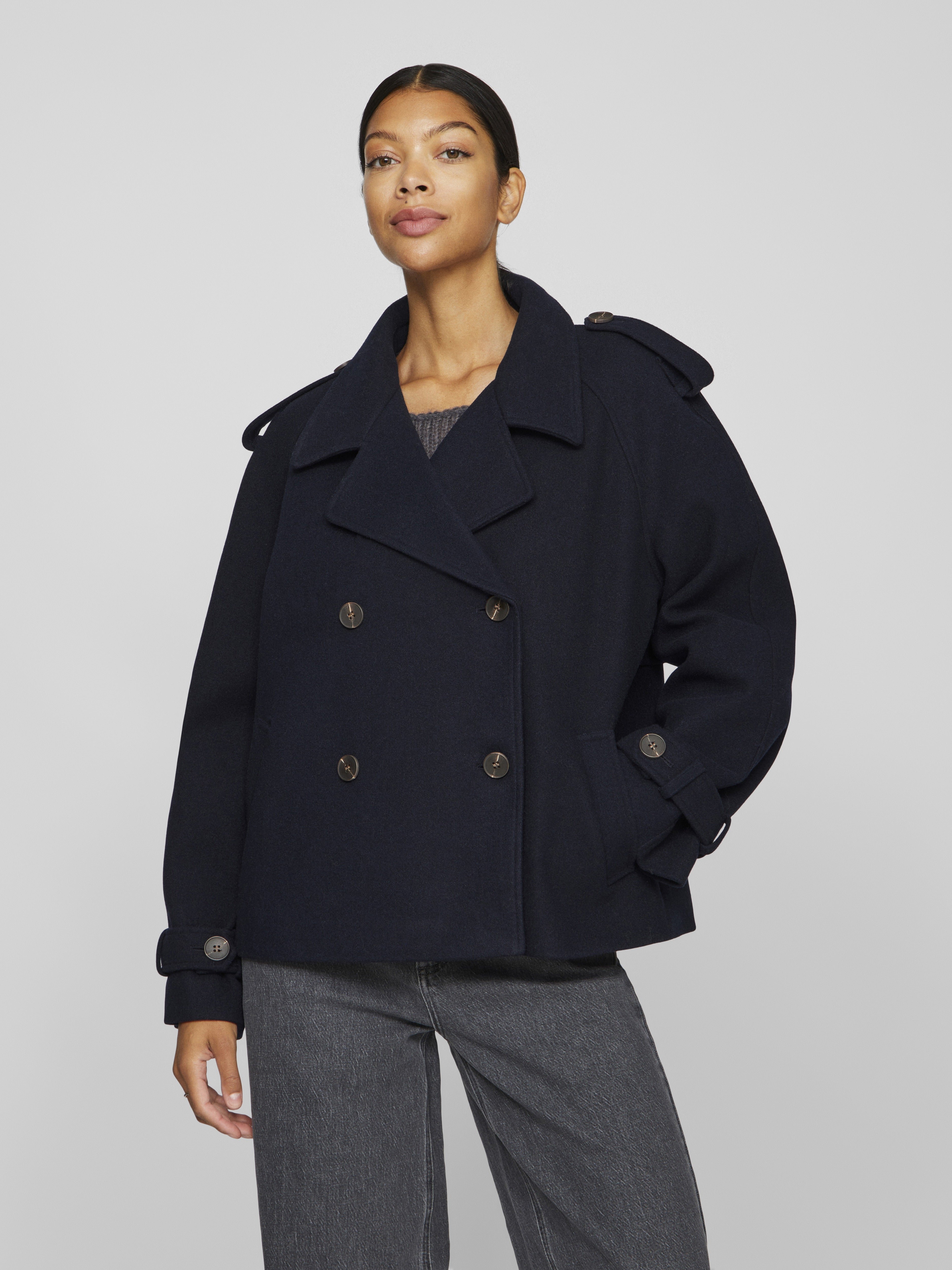 VILA Trenchcoats Navy Blazer