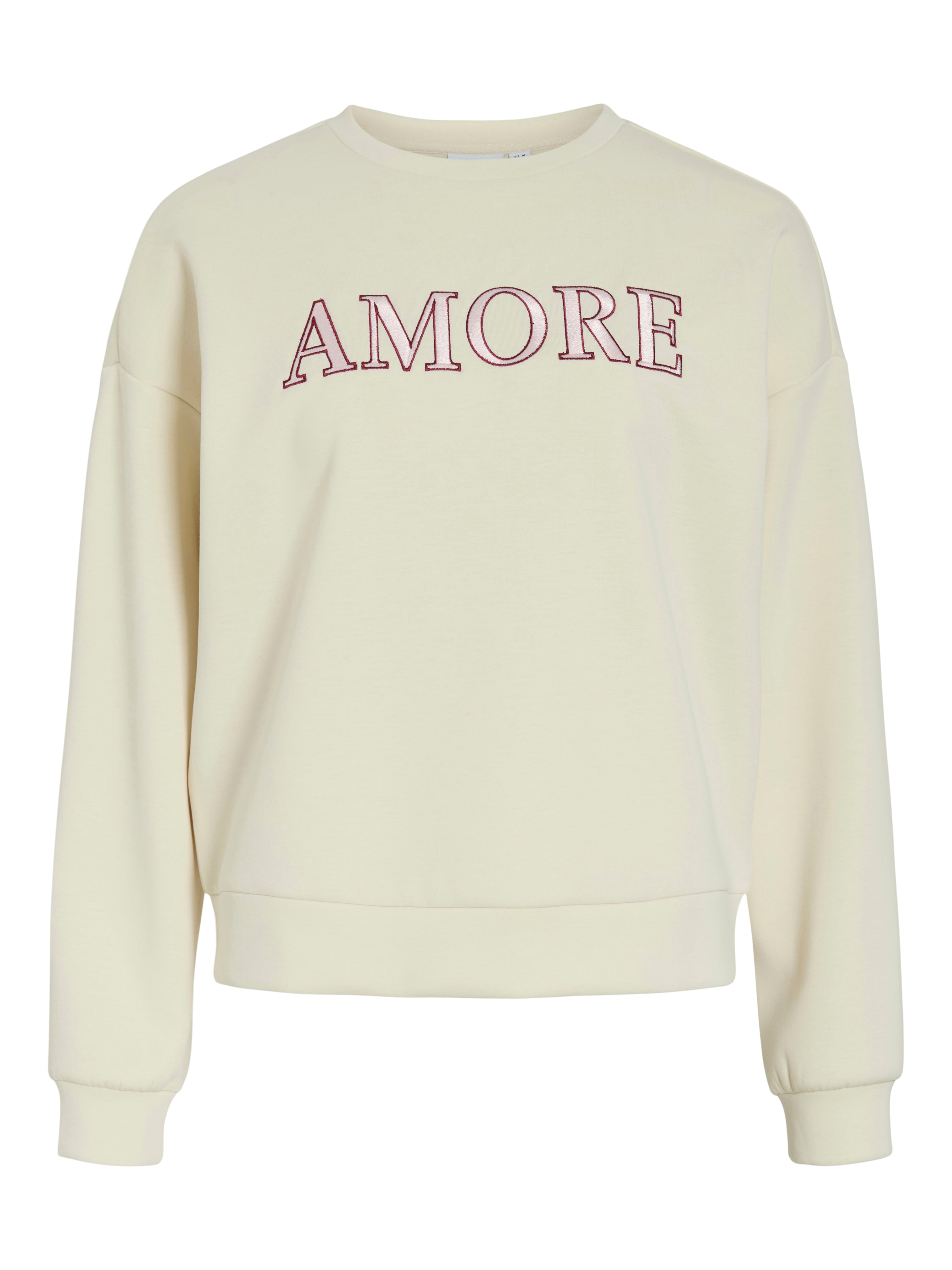 VILA Sweatshirts Birch/Birch Lace