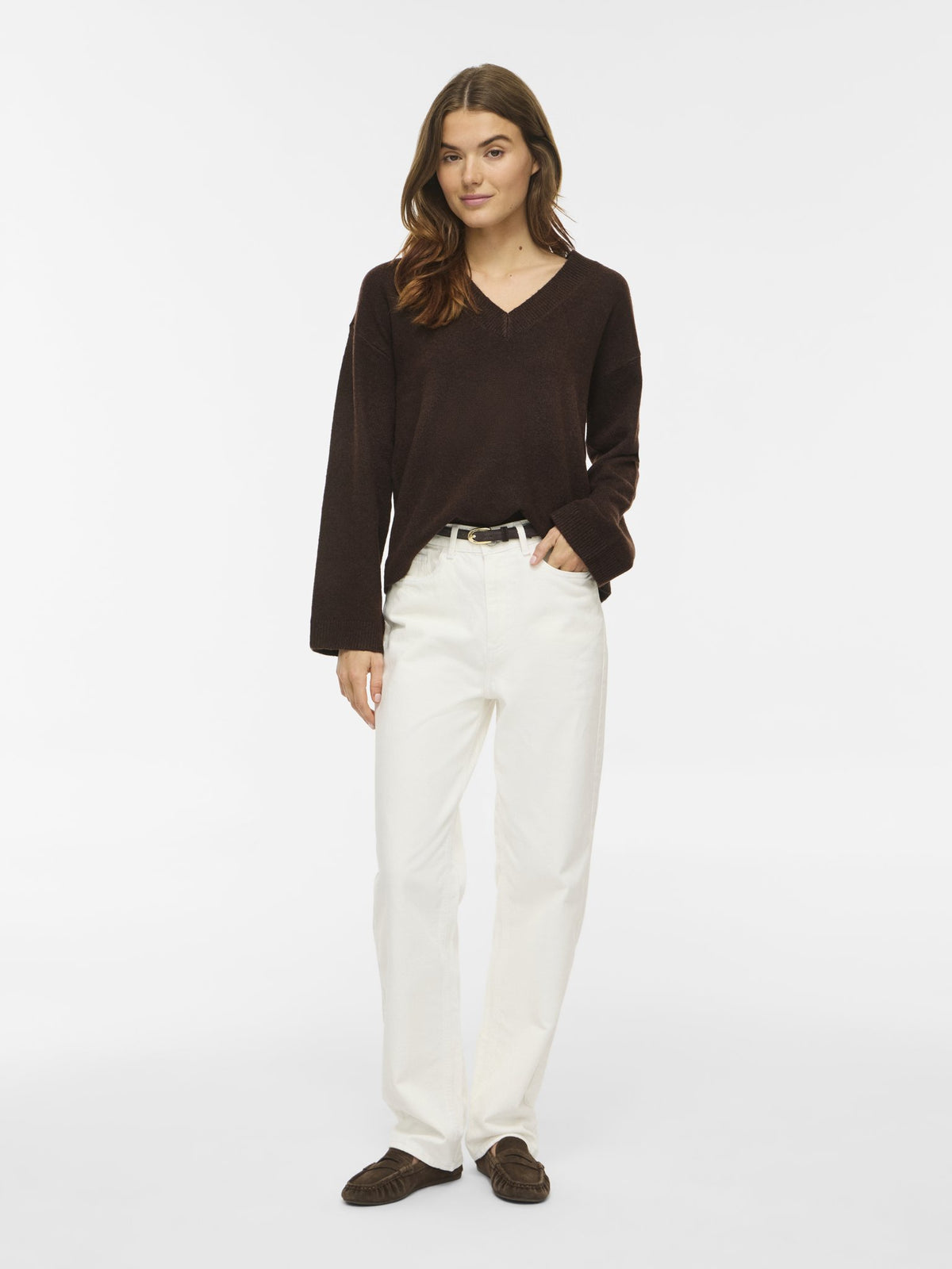 VILA Strickpullover Coffee Bean/Melange