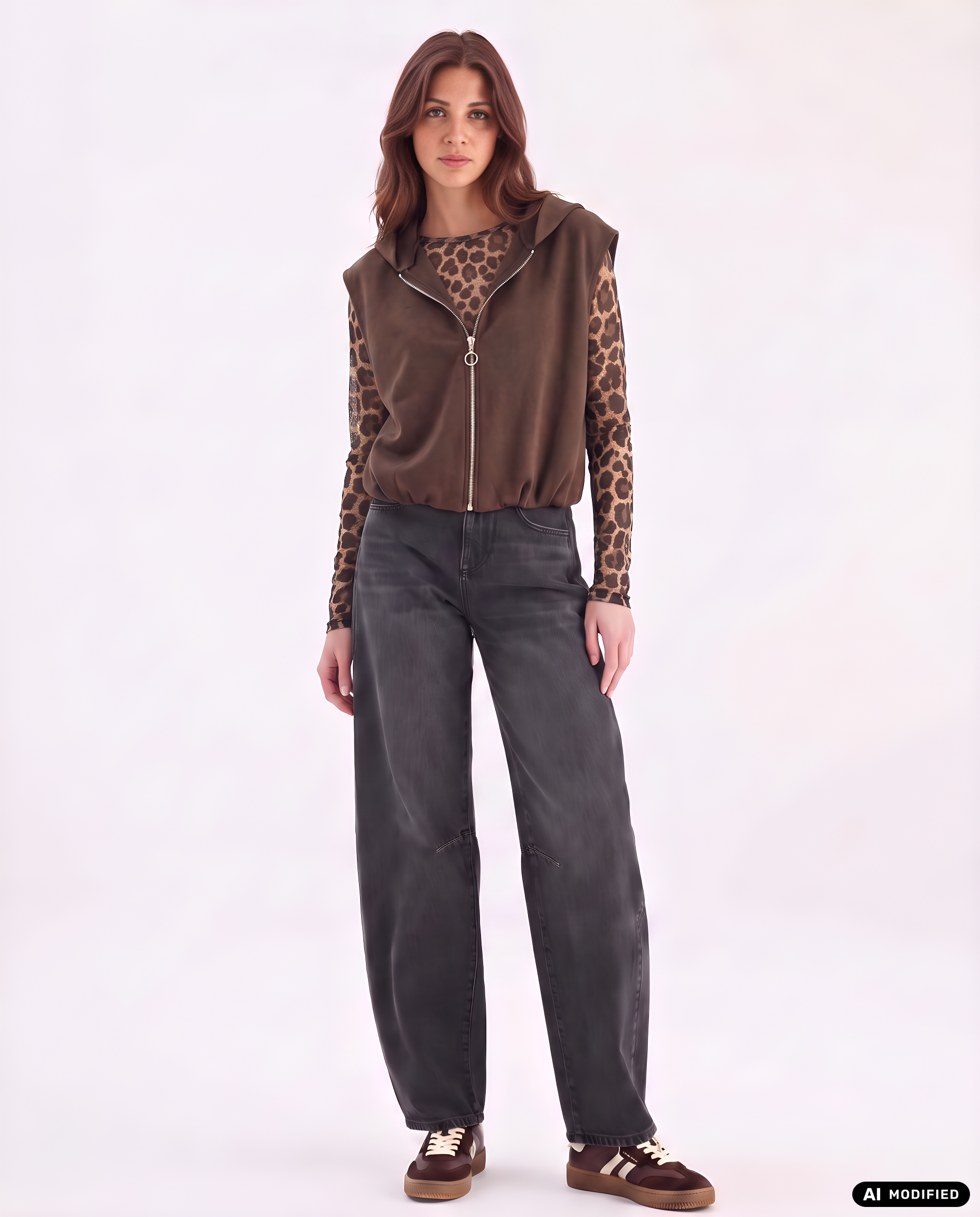 Longsleeve mit Leo-Muster