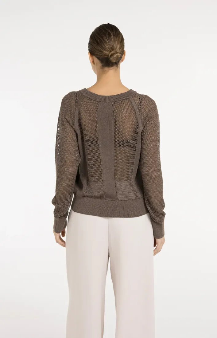 Strickpullover in Netzoptik mit Raglanärmeln