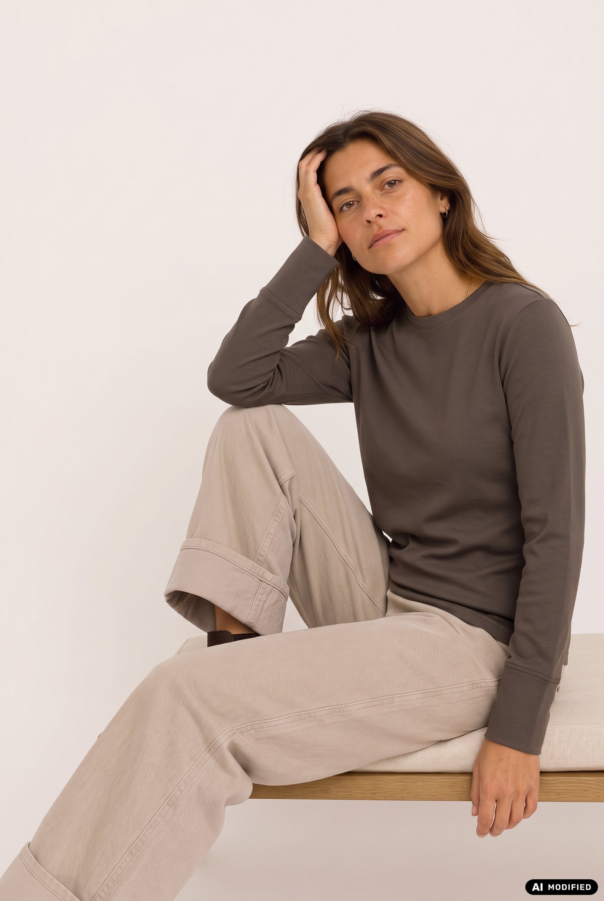 Longsleeve mit gewebten Bündchen