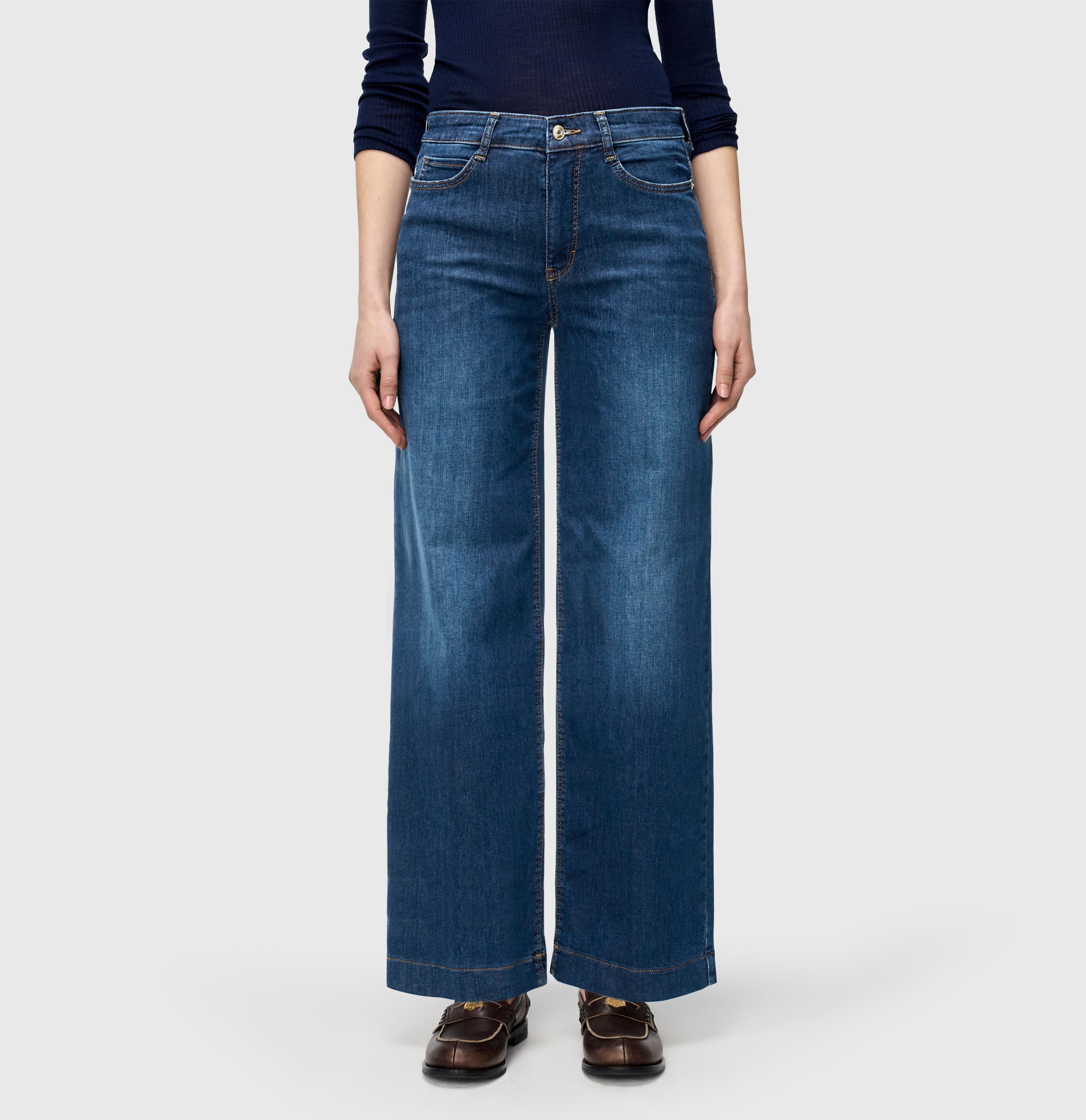 MAC Wide Leg Fashion Blue Washed