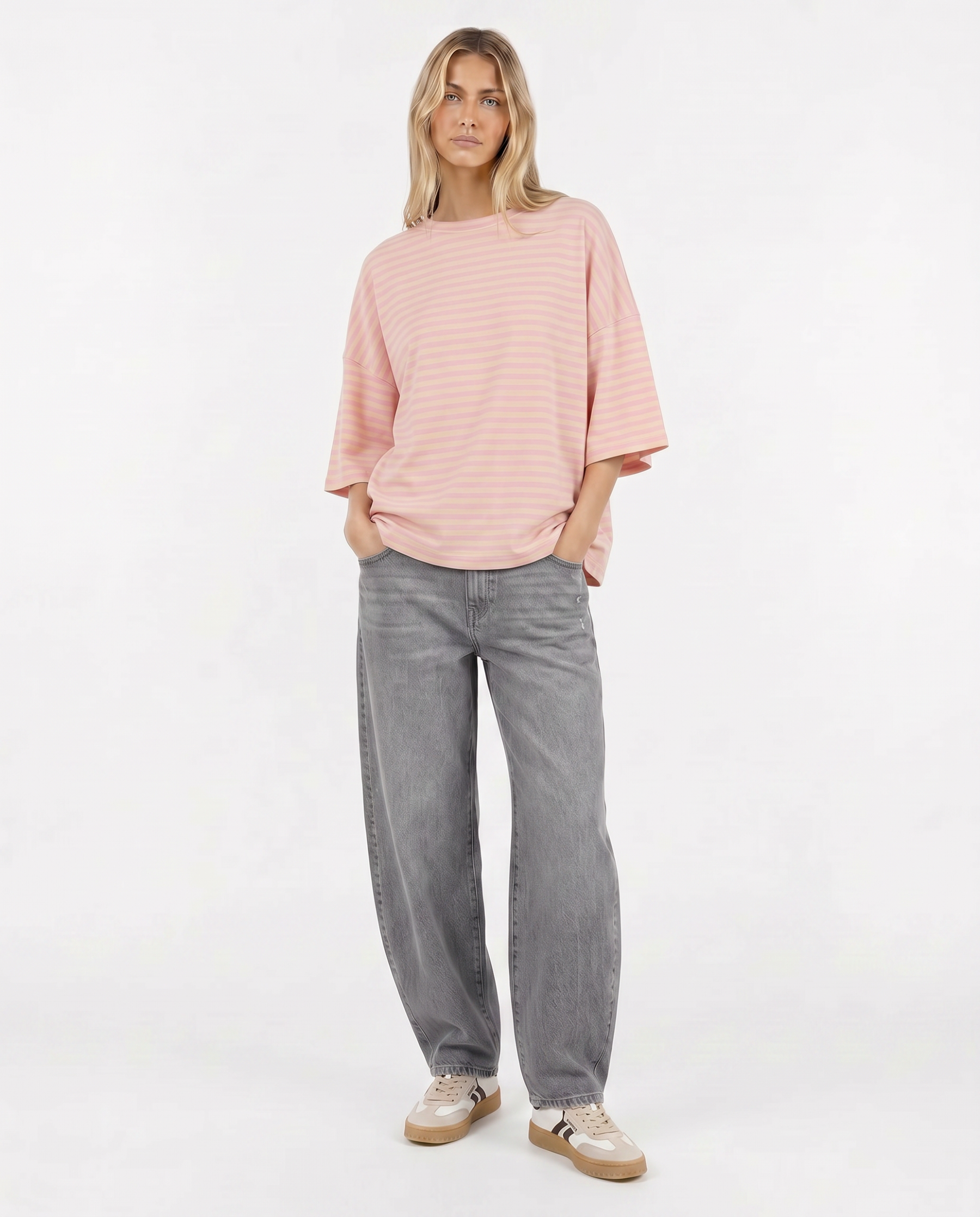 Goose Flash T-Shirts Beige/Rosa