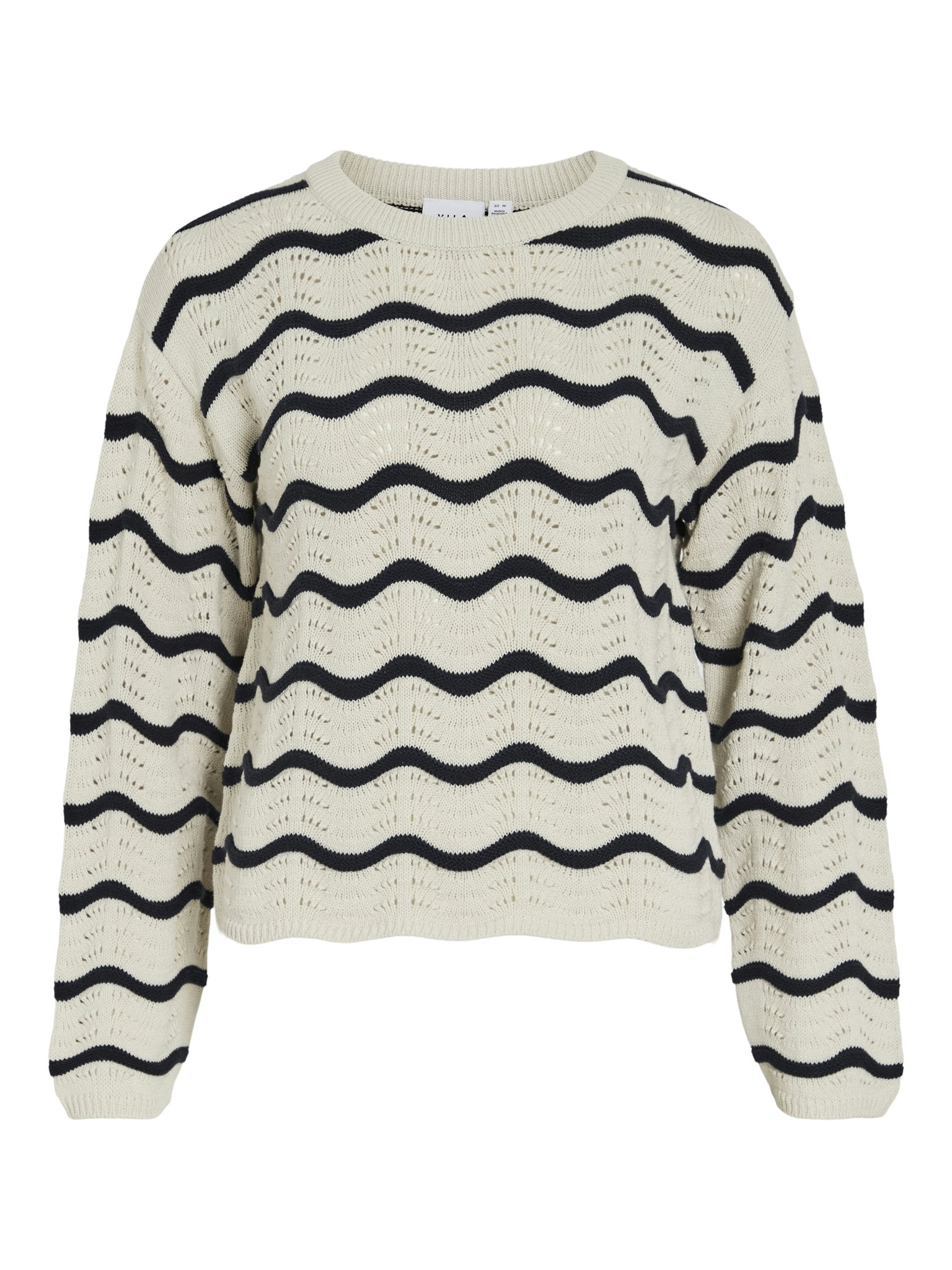 VILA Strickpullover Birch/Birch Lace