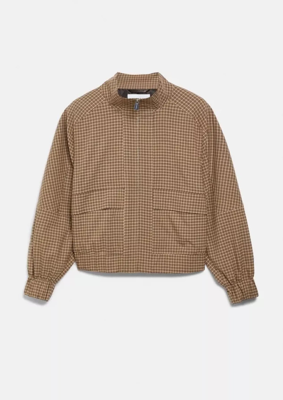 Karierte Blousonjacke mit Stehkragen
