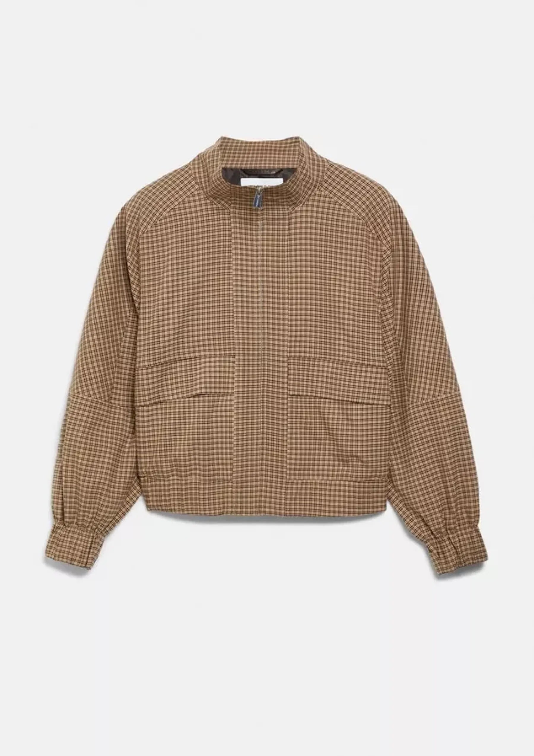 Karierte Blousonjacke mit Stehkragen
