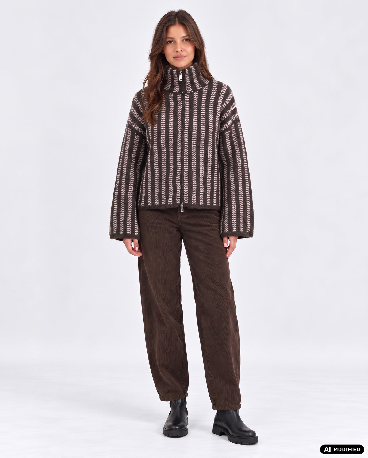Strickjacke mit Streifen