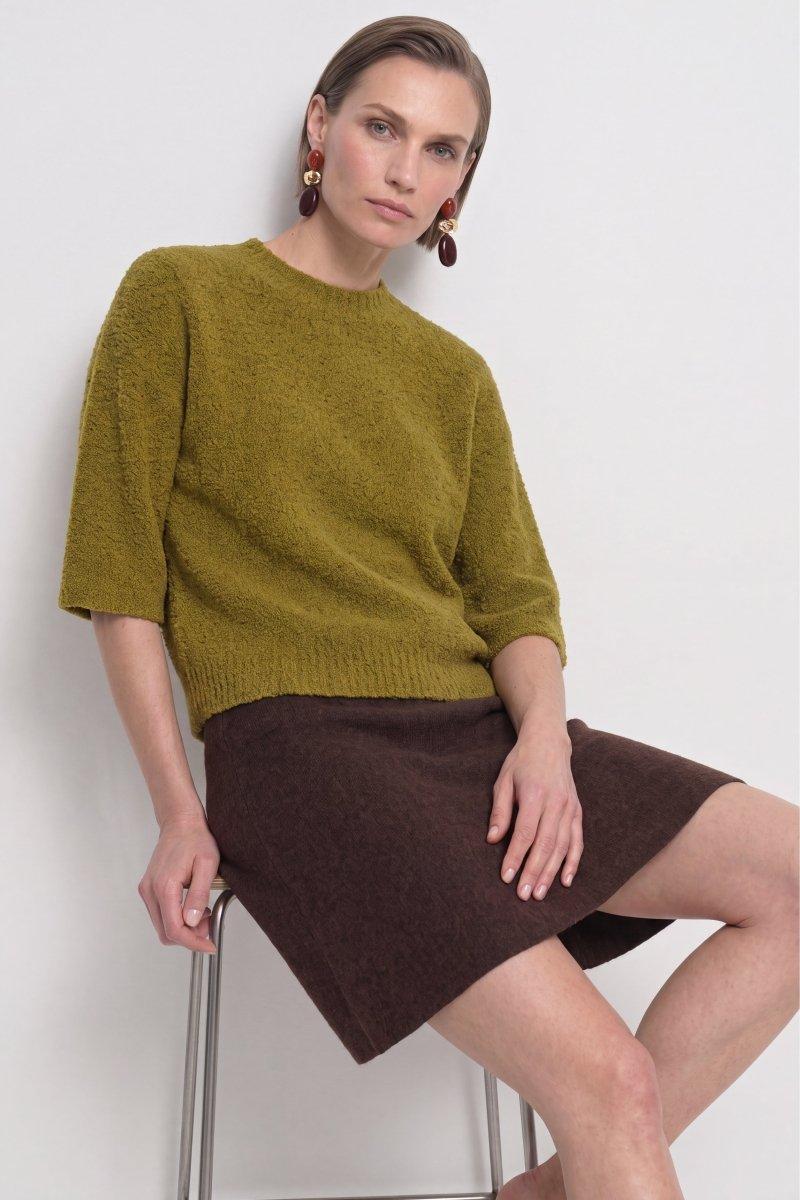 Bouclé-Pullover mit Halbarm