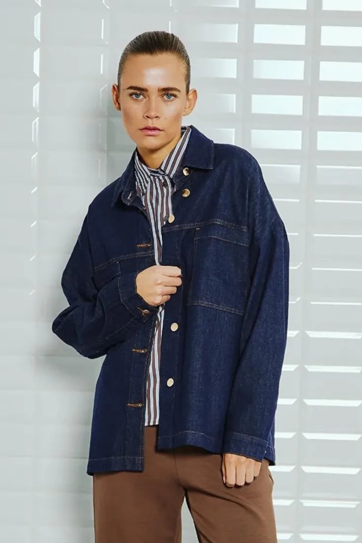 WithBlack Hemdjacken Midnight Blue Denim