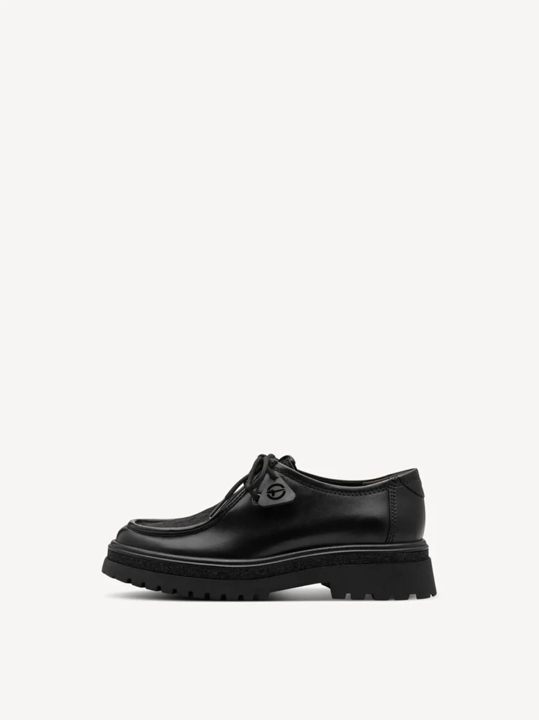 Leder-Halbschuh mit Fellimitat