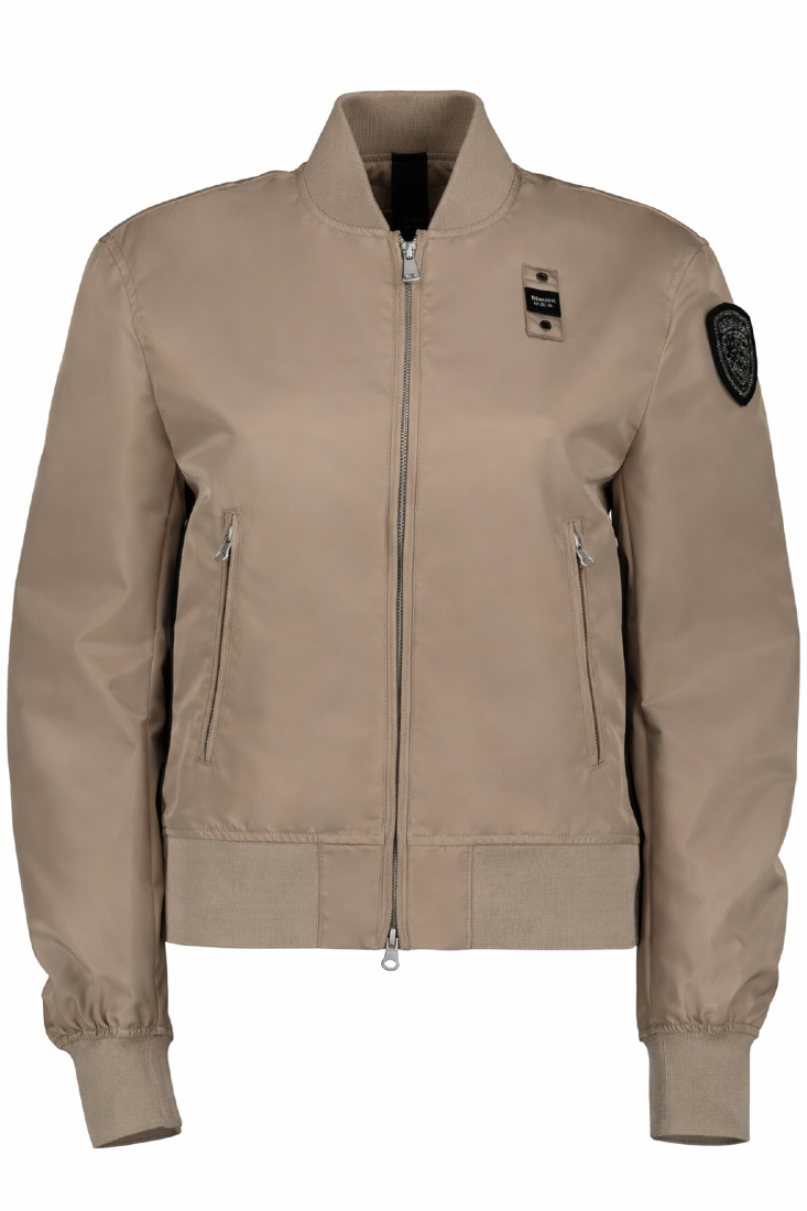Blauer Bomberjacken Beige