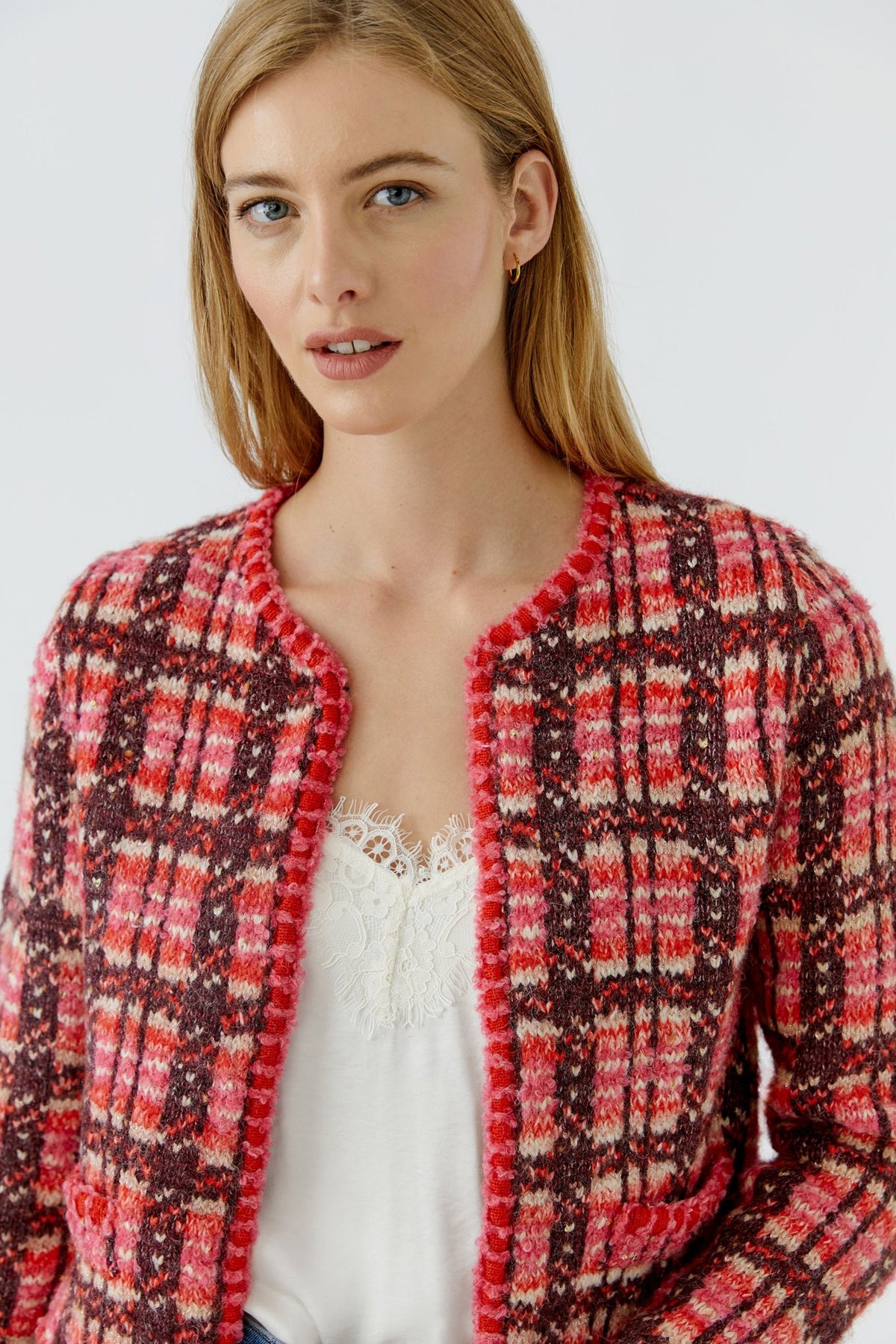 Strickjacke mit Glanzgarn
