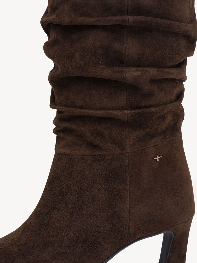 Lederstiefelette mit Reißverschluss