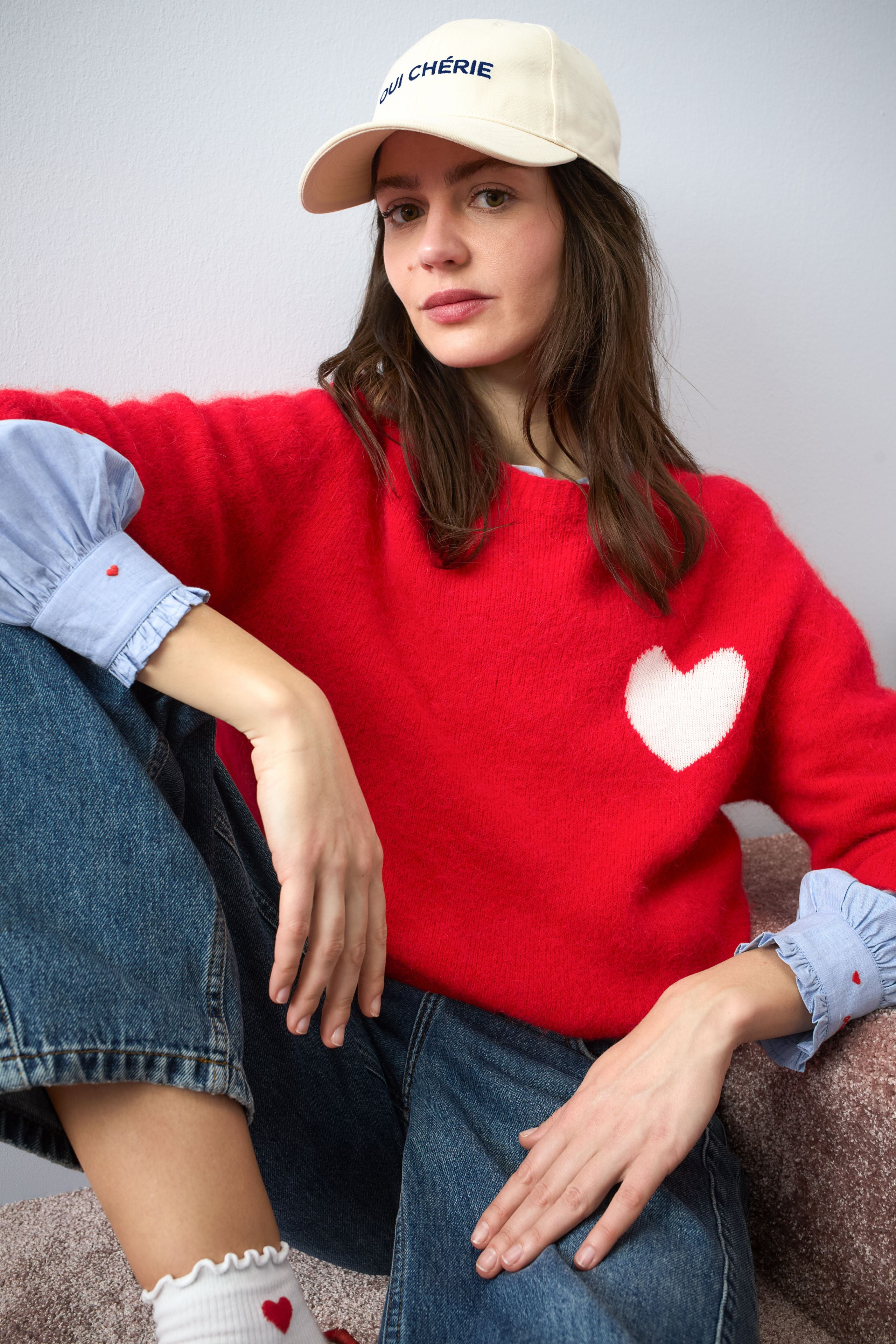 Oui Strickpullover High Risk Red