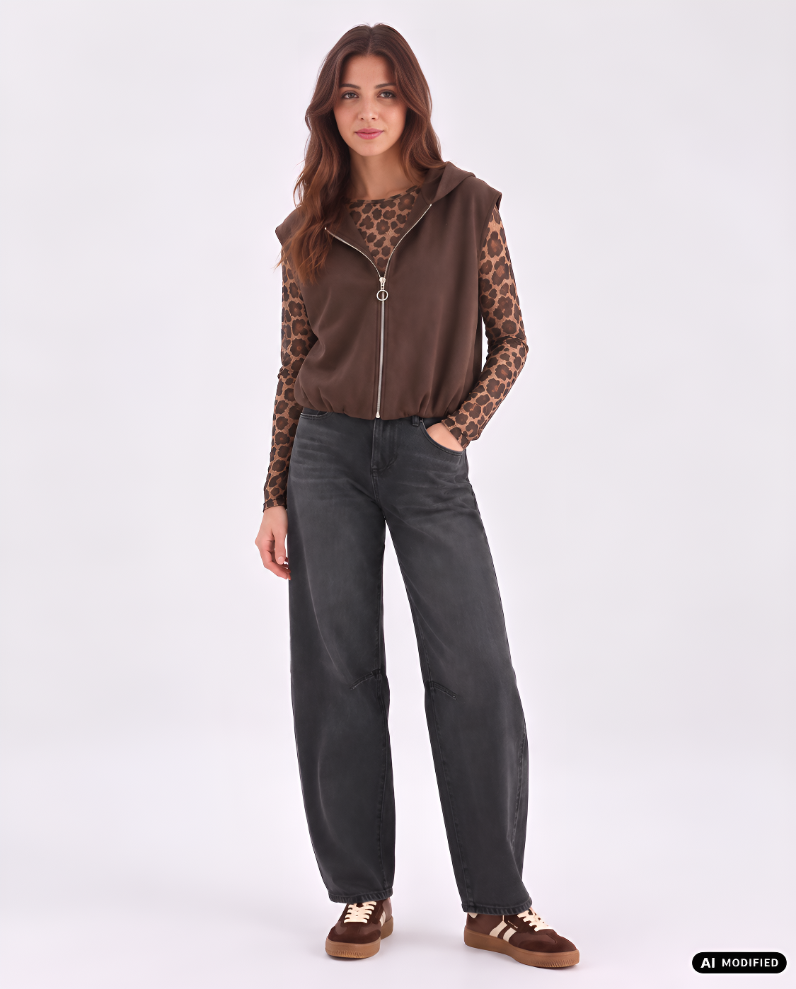 Longsleeve mit Leo-Muster
