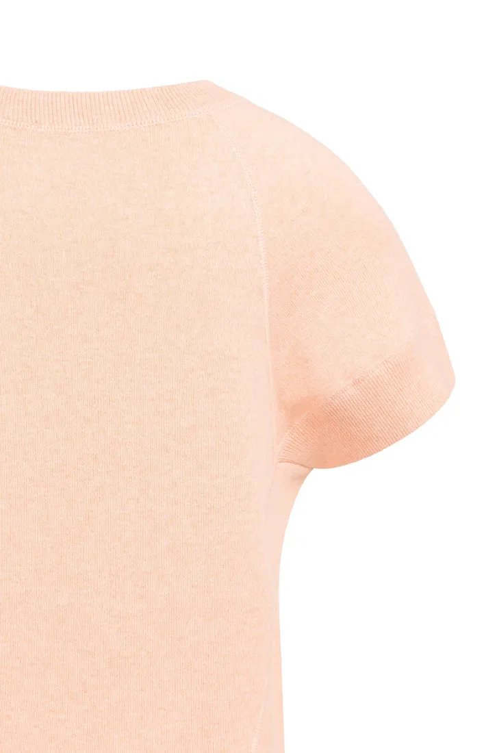 Kurzärmeliger Pullover mit Ziernähten