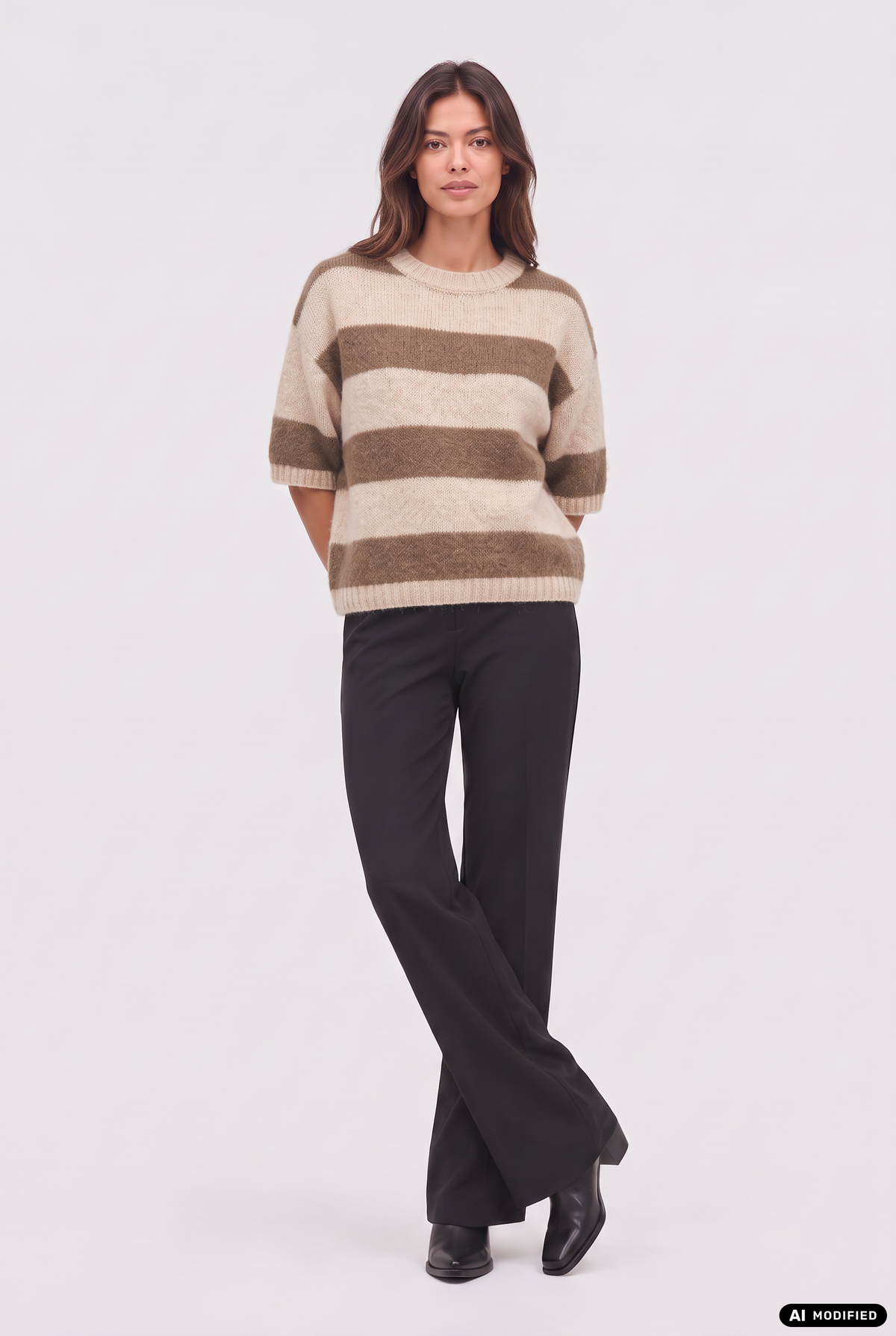 Strickpullover mit Streifen