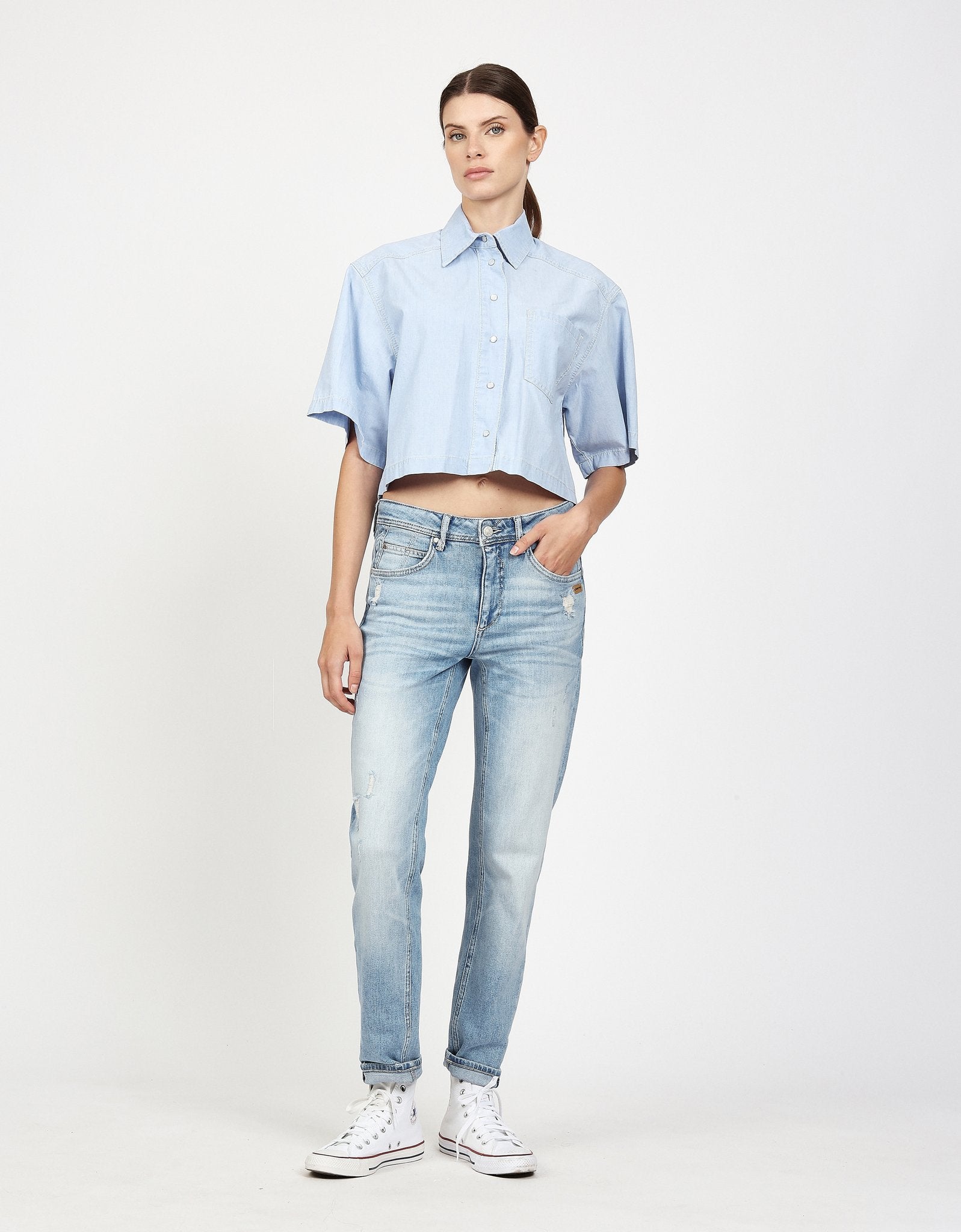 Gang Relaxed Fit Destroyed Soft Blue