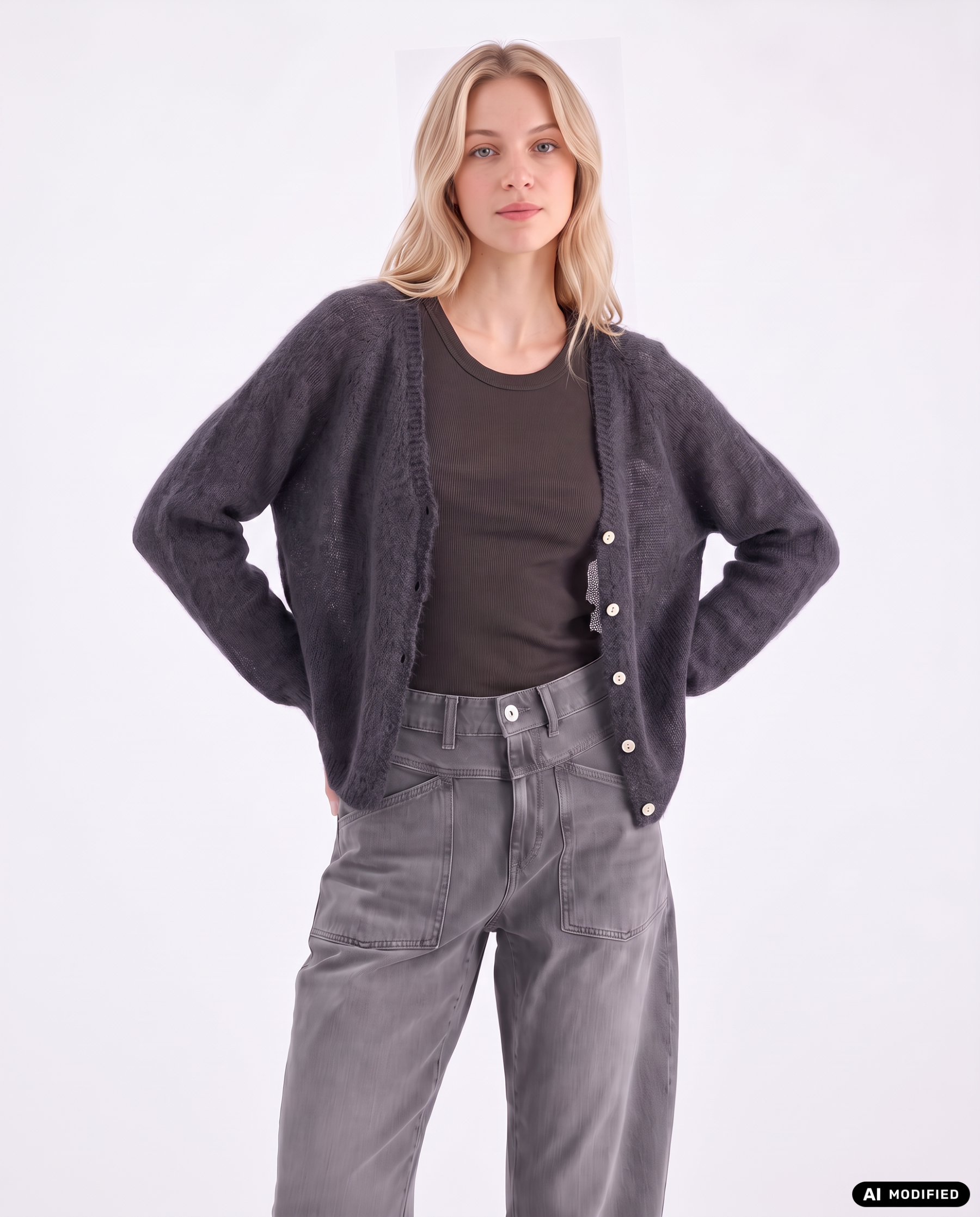 Strickjacke mit V-Ausschnitt