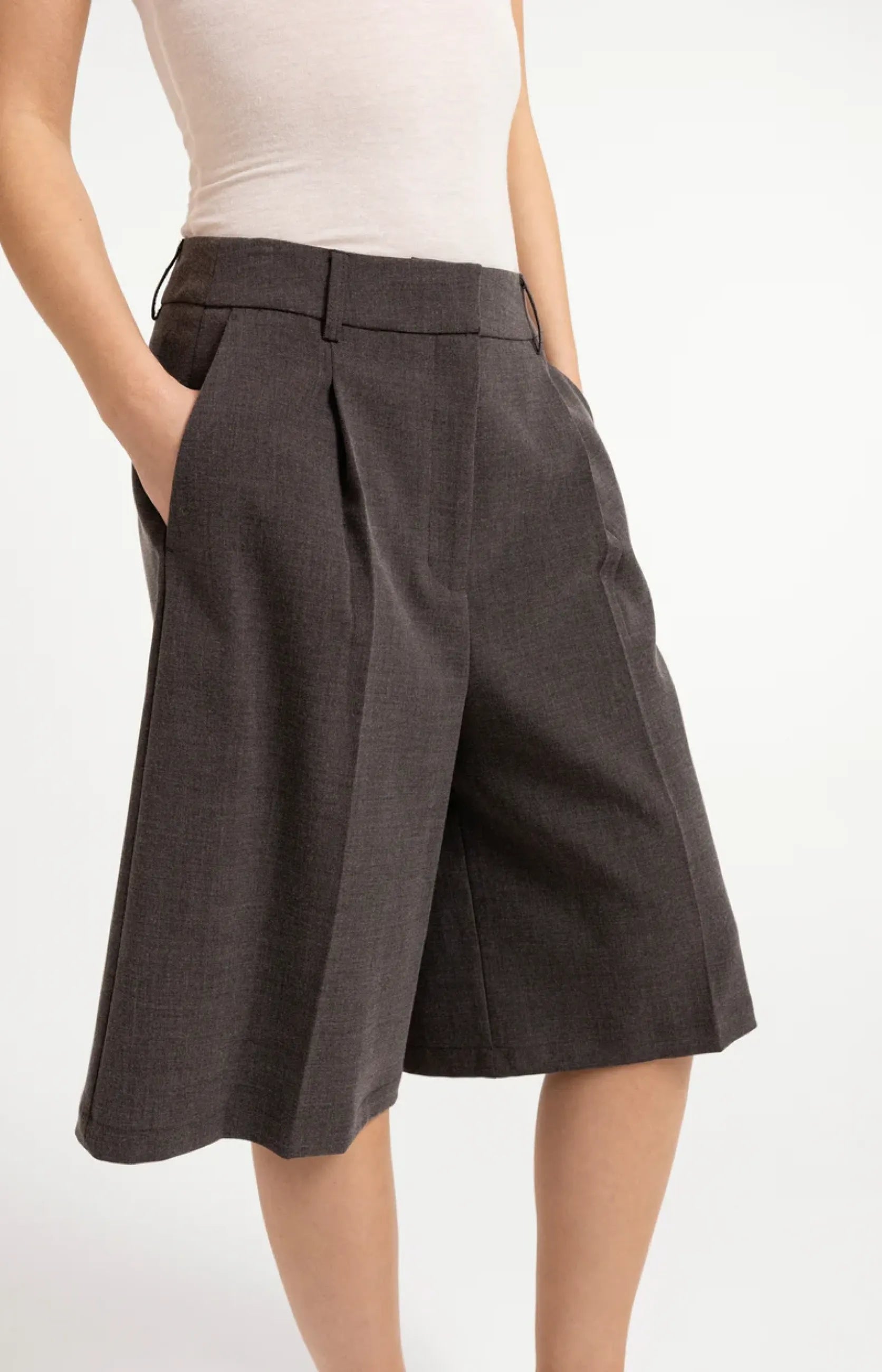 Bermudashorts mit Bundfalten