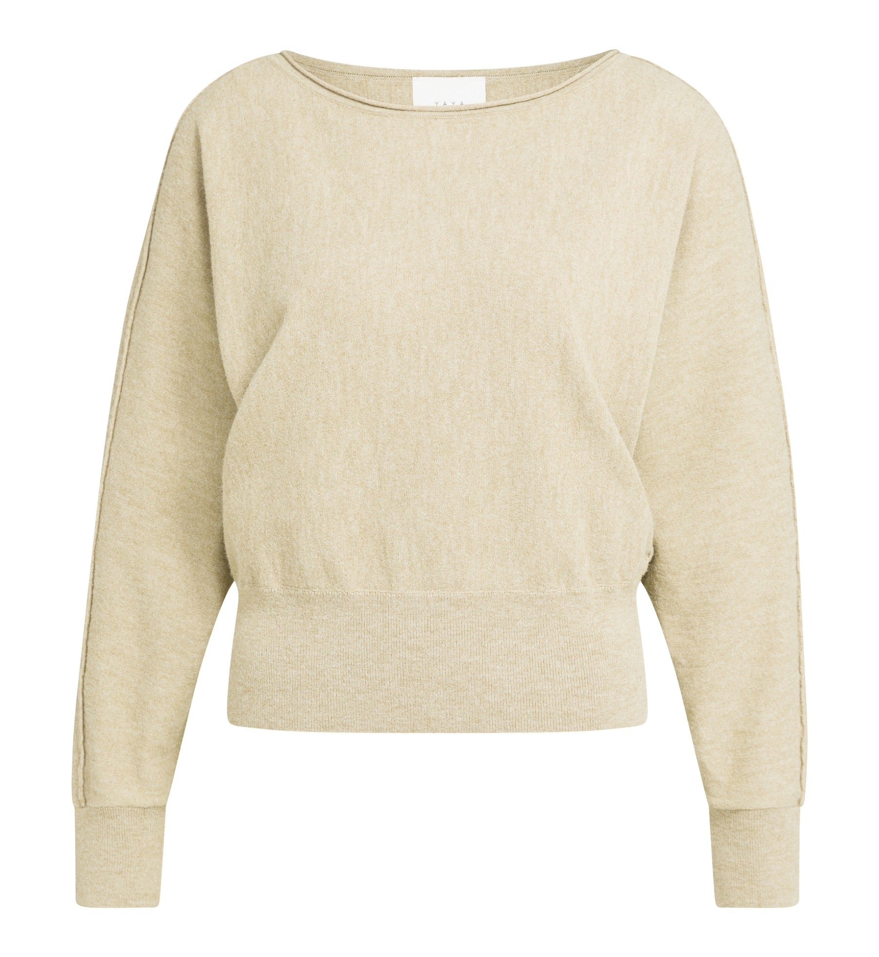 Langärmeliger Pullover mit U-Boot-Ausschnitt