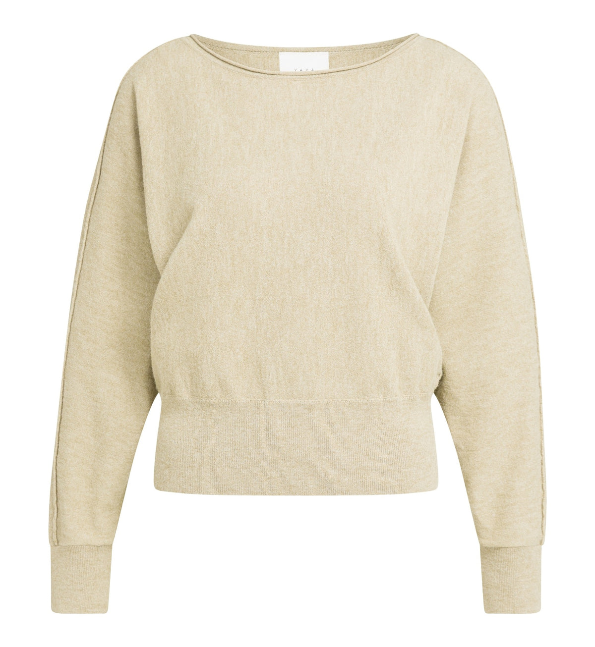 Langärmeliger Pullover mit U-Boot-Ausschnitt