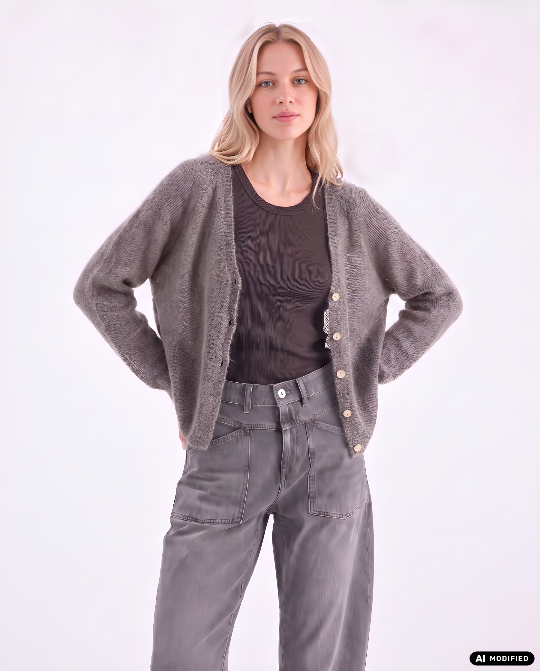 Strickjacke mit V-Ausschnitt