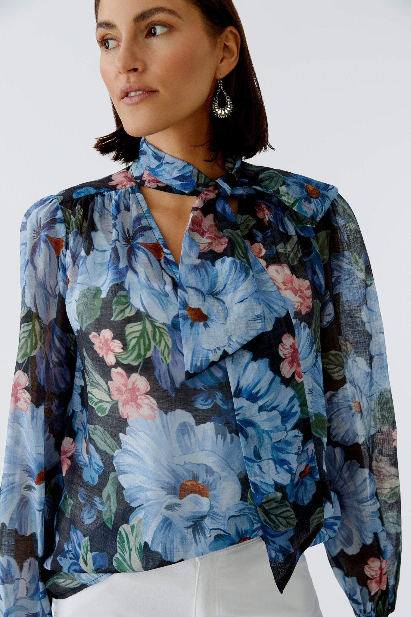 Oui Blusen Dk Blue Blue
