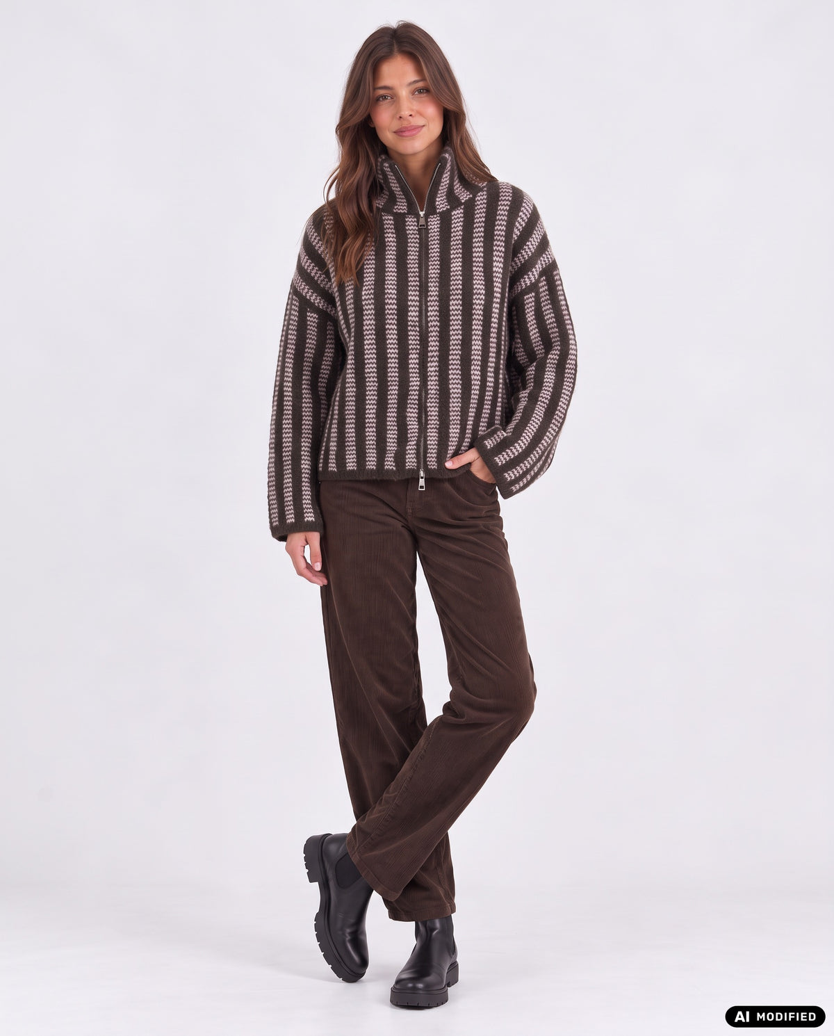 Strickjacke mit Streifen