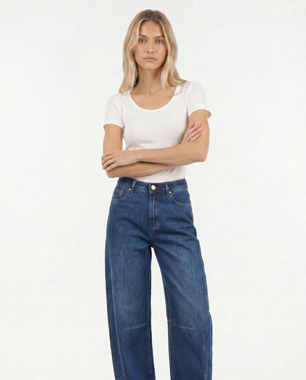 Jeanshose Relaxed Barrel Stretch Denim