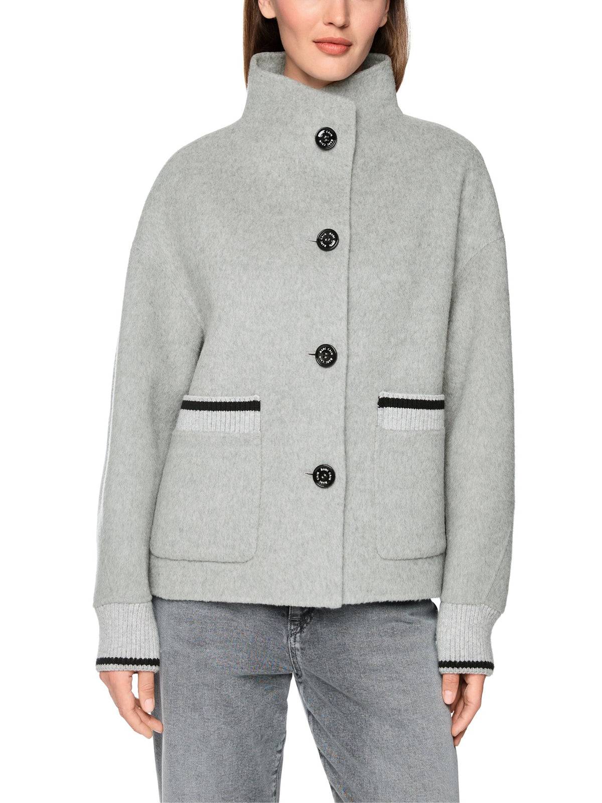 Woll-Jacke mit Stehkragen