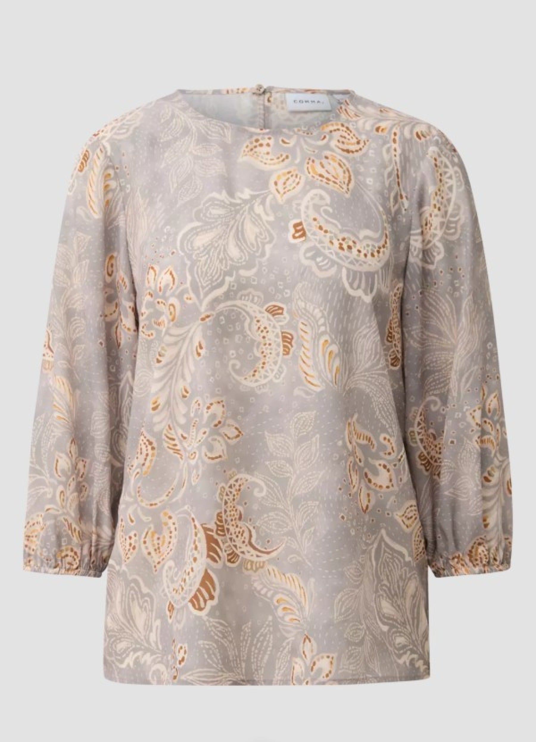 Crêpe-Bluse mit All-over-Print