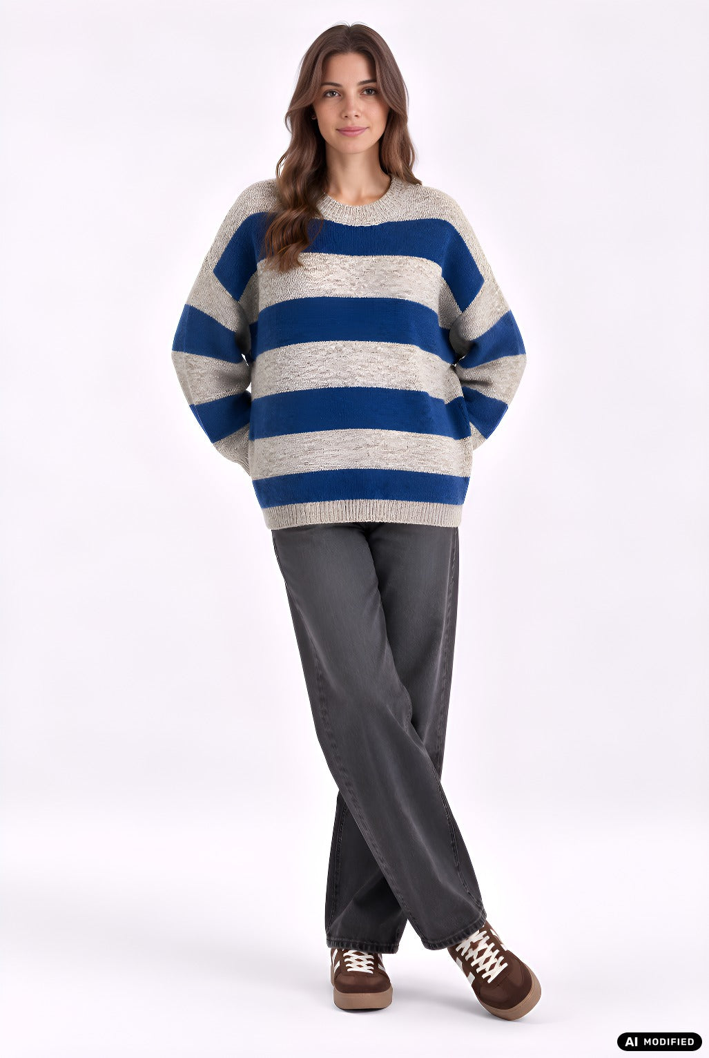 Strickpullover mit Streifen