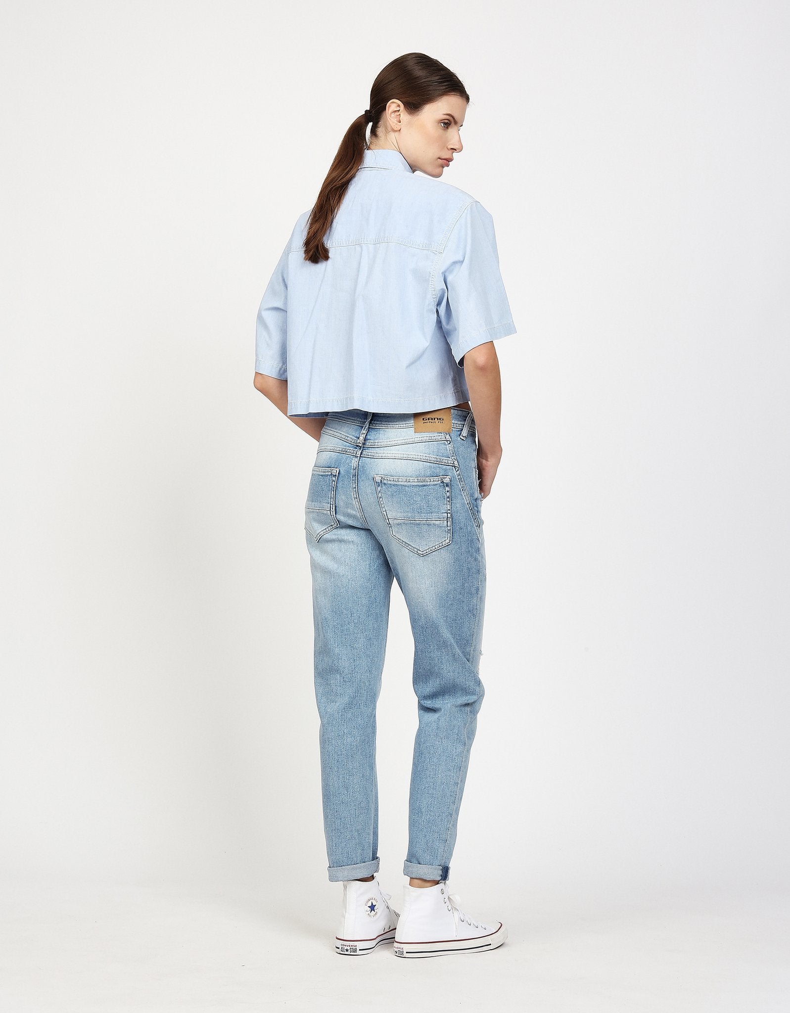 Gang Relaxed Fit Destroyed Soft Blue