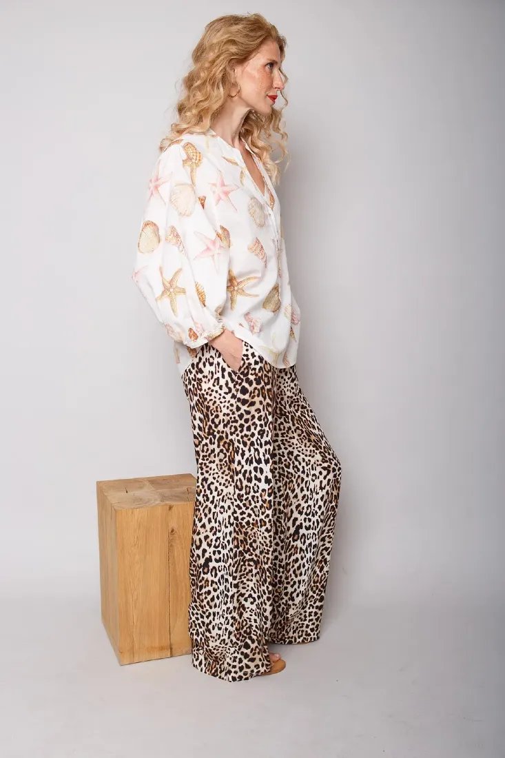 Bluse mit Seashell-Print