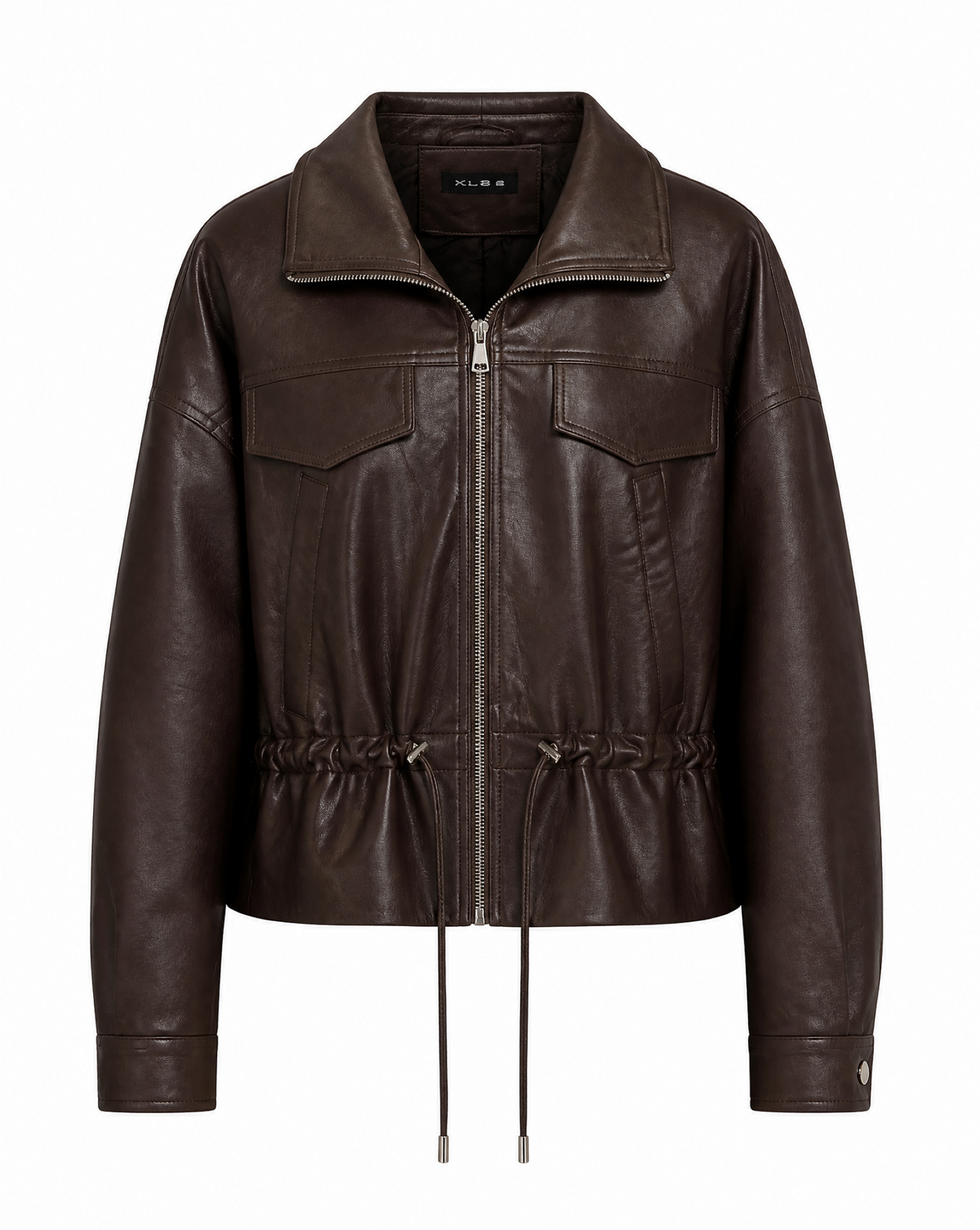 Kunstlederjacke mit Bindeschlaufen
