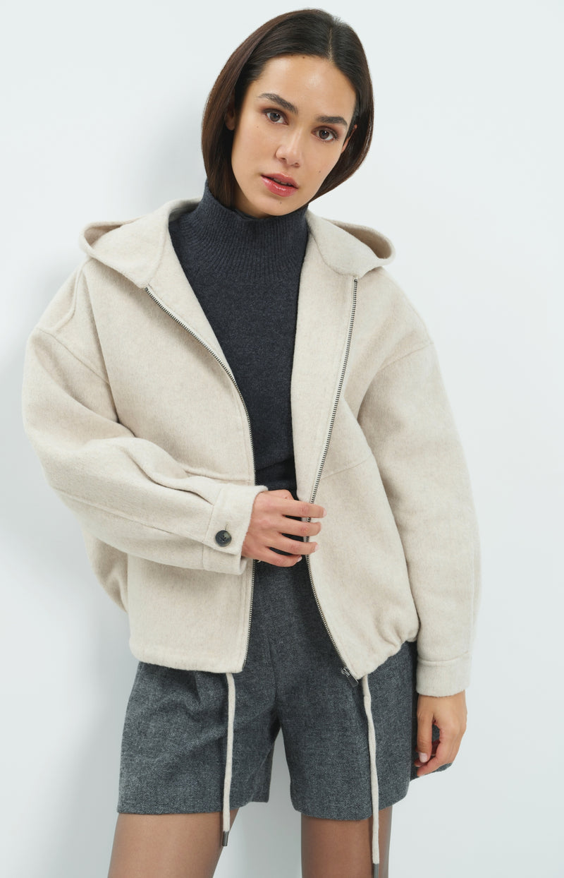 Oversize-Jacke mit Kapuze