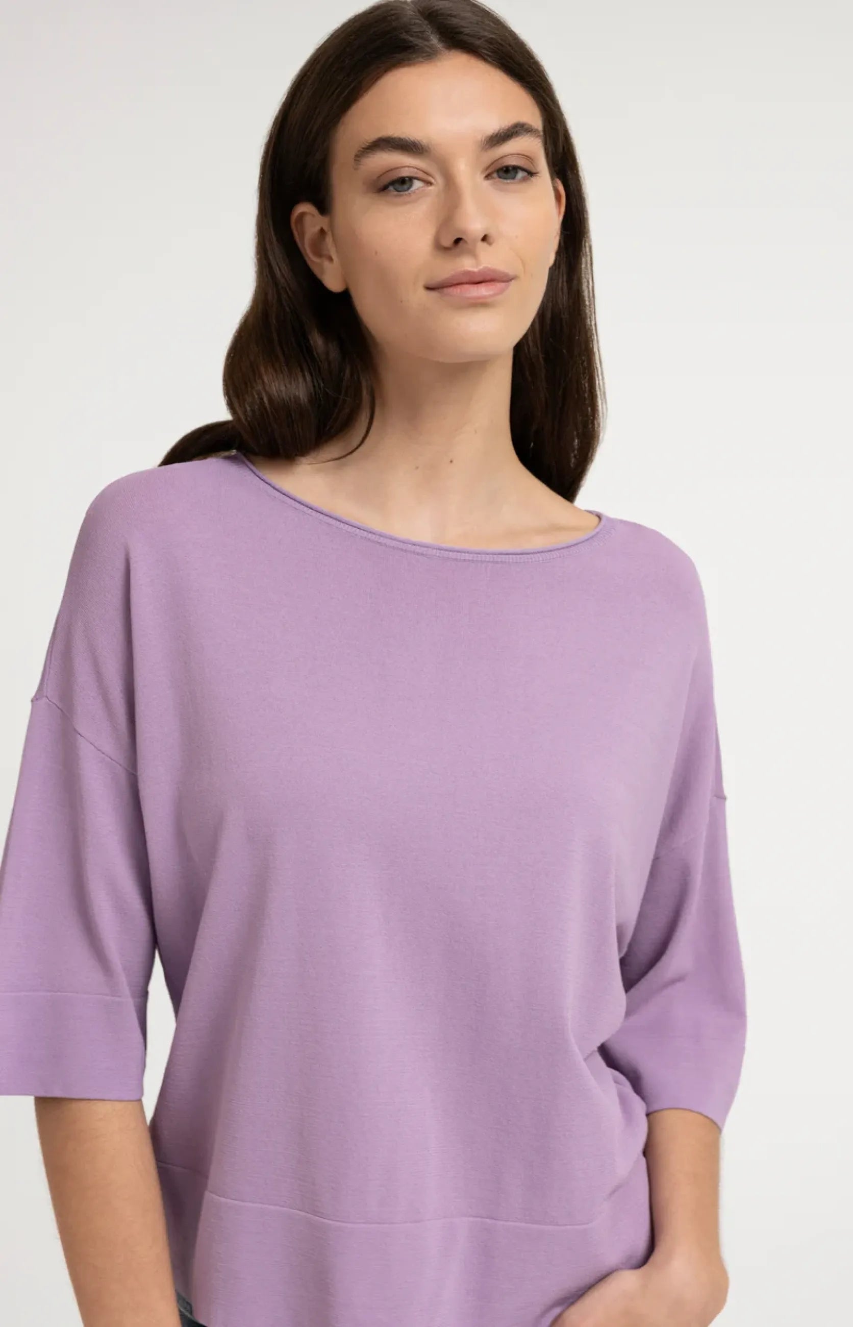 Oversize-Feinstrick-Pullover mit U-Boot-Ausschnitt